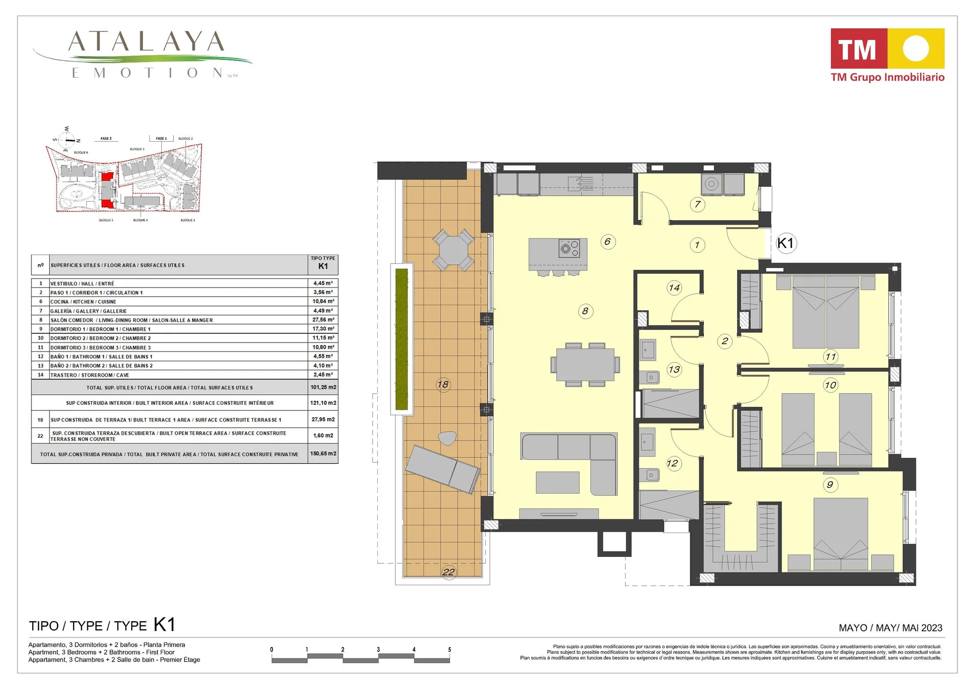 Plattegrond: Appartement K1 in Atalaya Emotion, Malaga