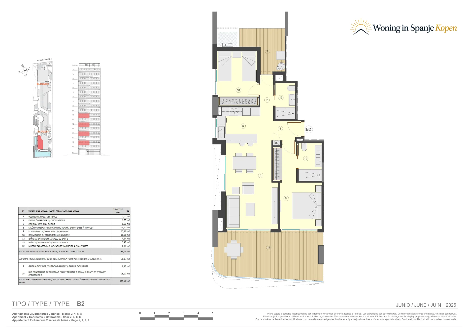 Floor plan: Apartment 1-2-B2 in Azure Icons, Calpe