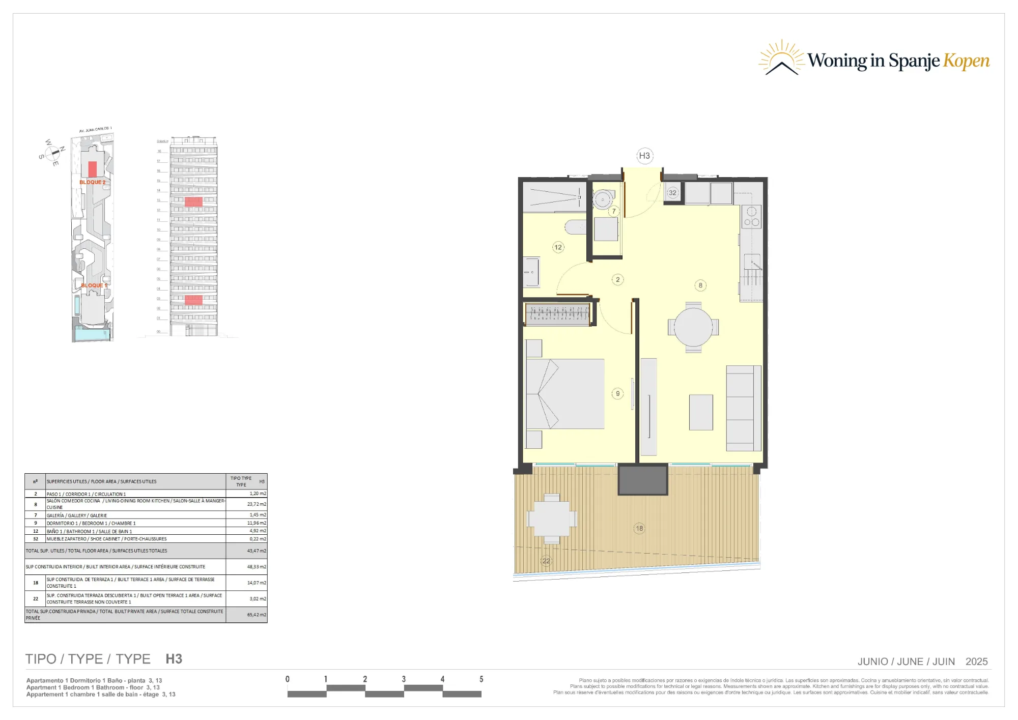 Floor plan: Apartment 2-11-K2 in Azure Icons, Calpe