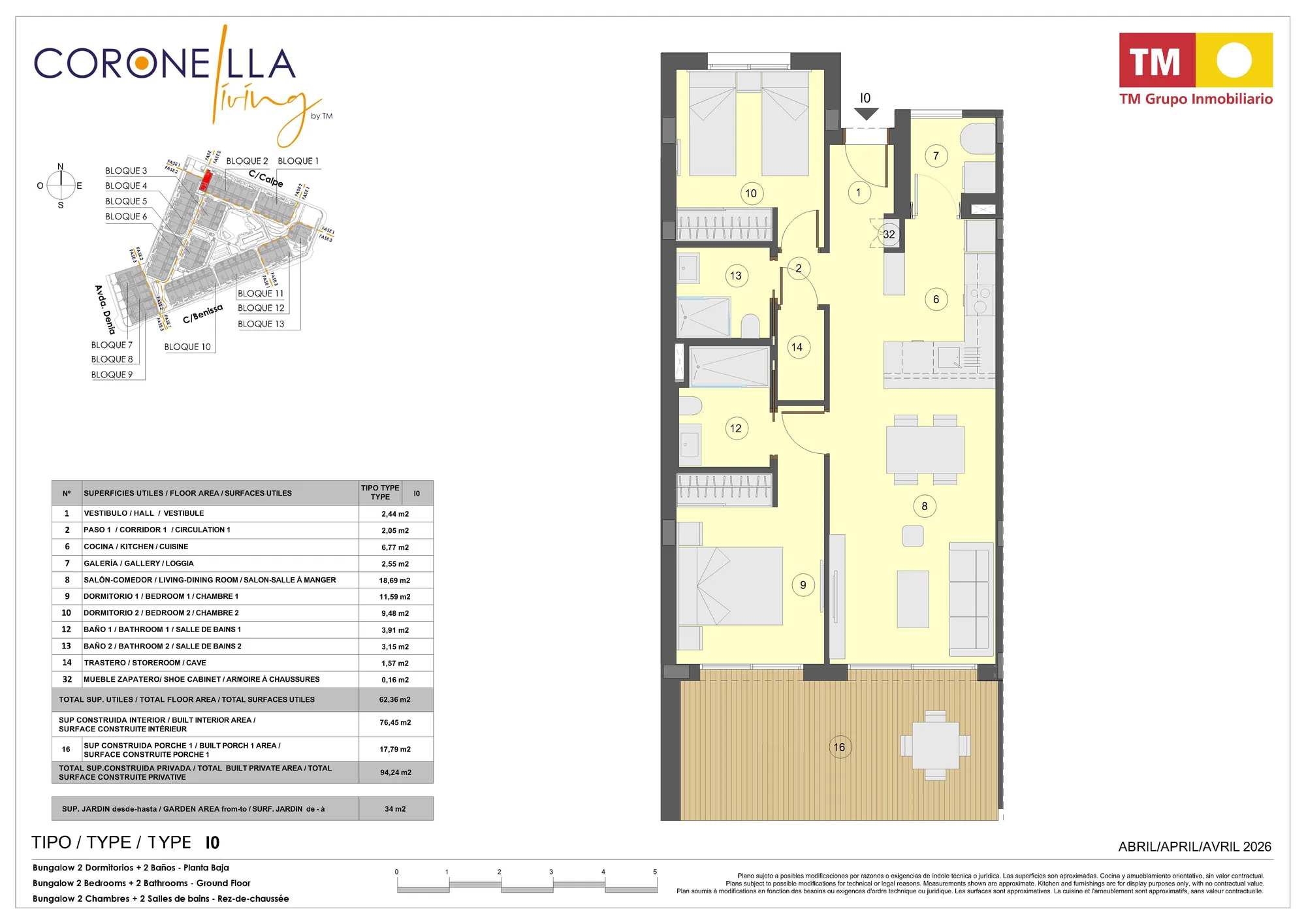 Plano: Apartamento 2-24 en Coronella Living, Alicante