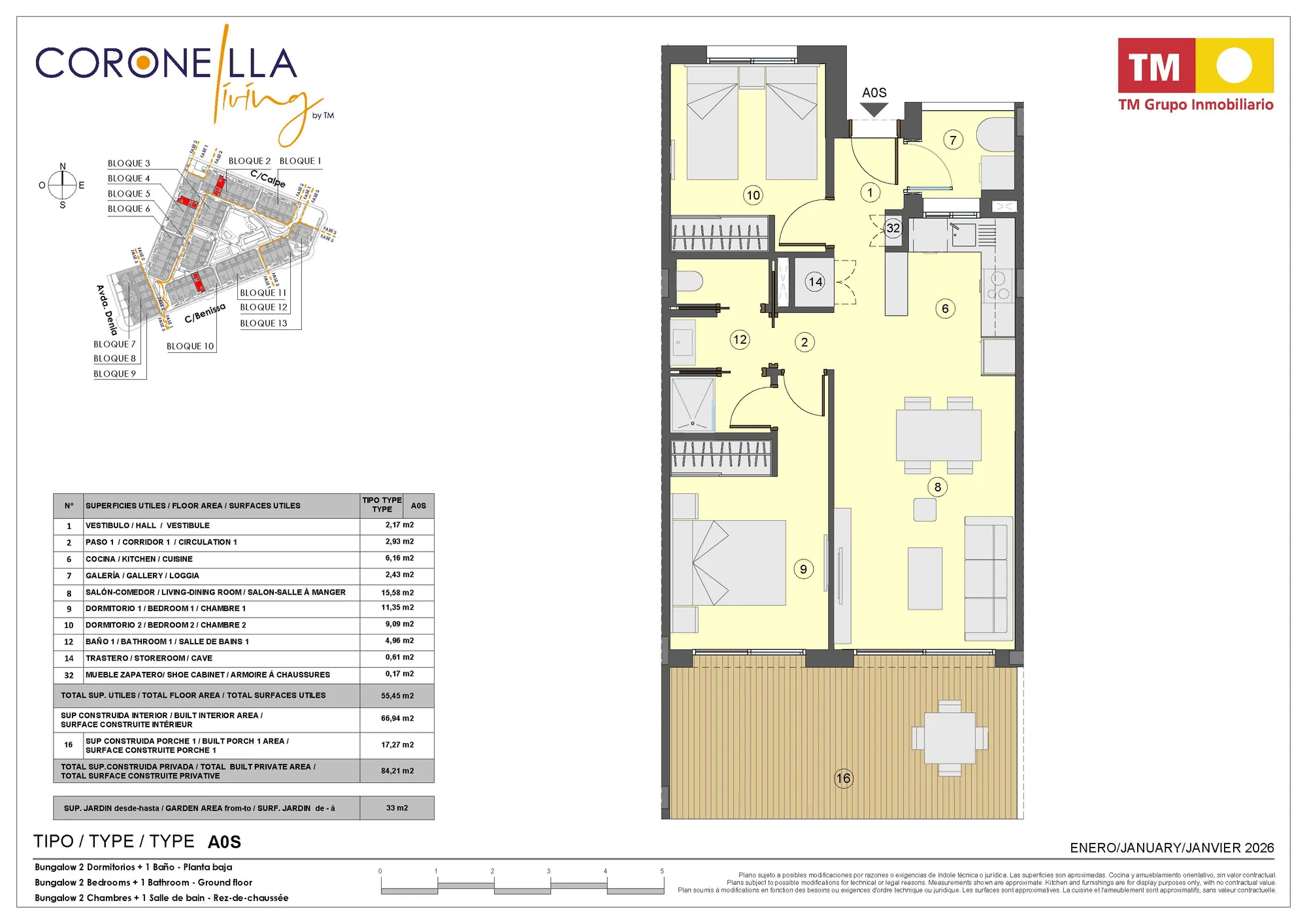 Plano: Apartamento 2-20 en Coronella Living, Alicante