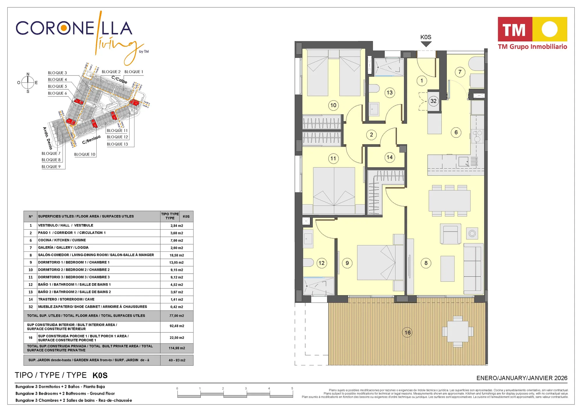Plattegrond: Appartement 4-46 in Coronella Living, Alicante