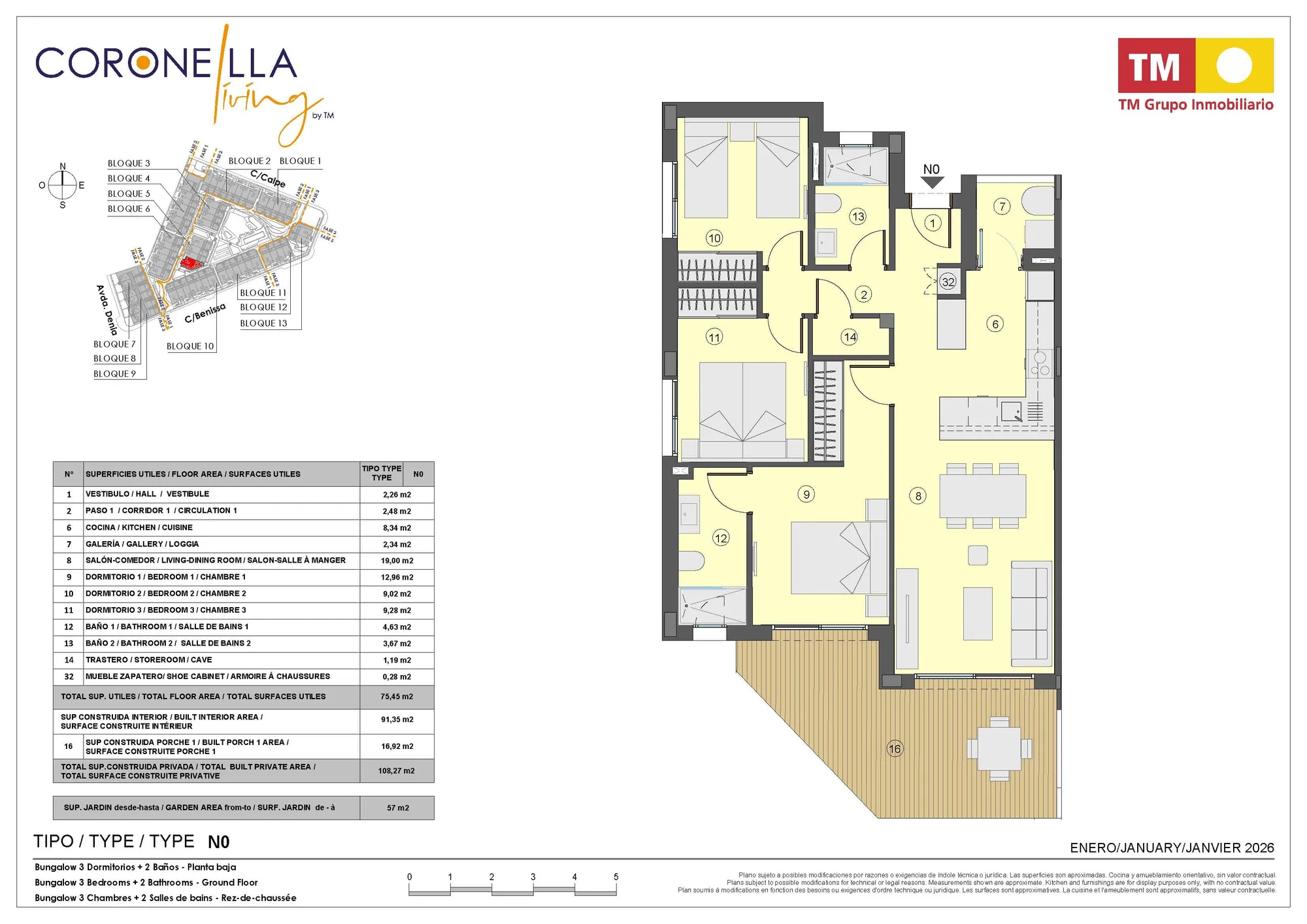Plattegrond: Appartement 5-54 in Coronella Living, Alicante
