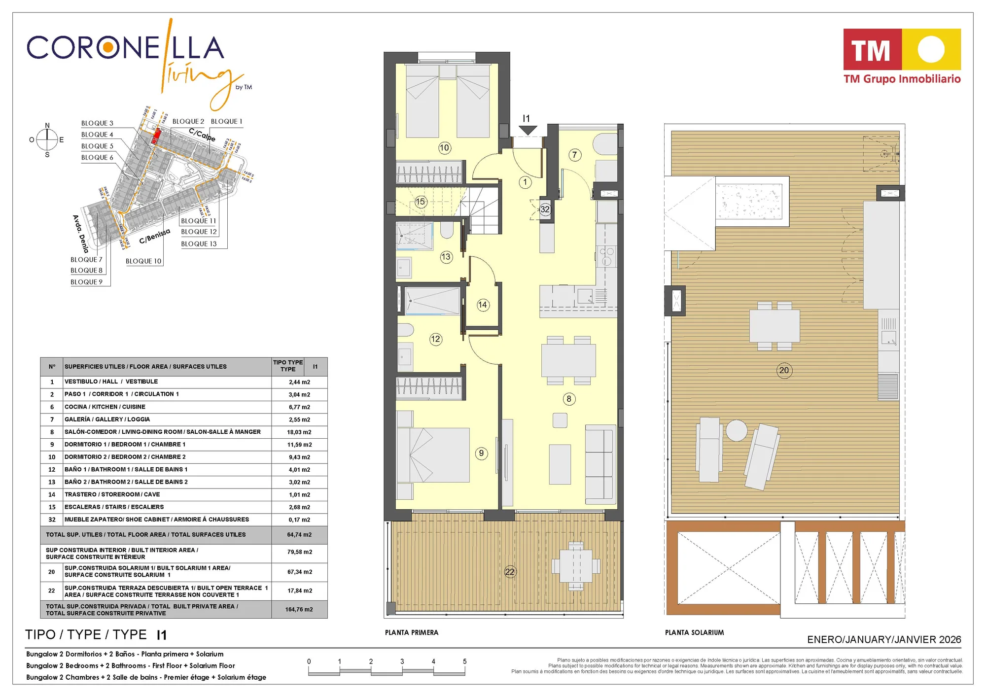 Plattegrond: Appartement 2-26 in Coronella Living, Alicante