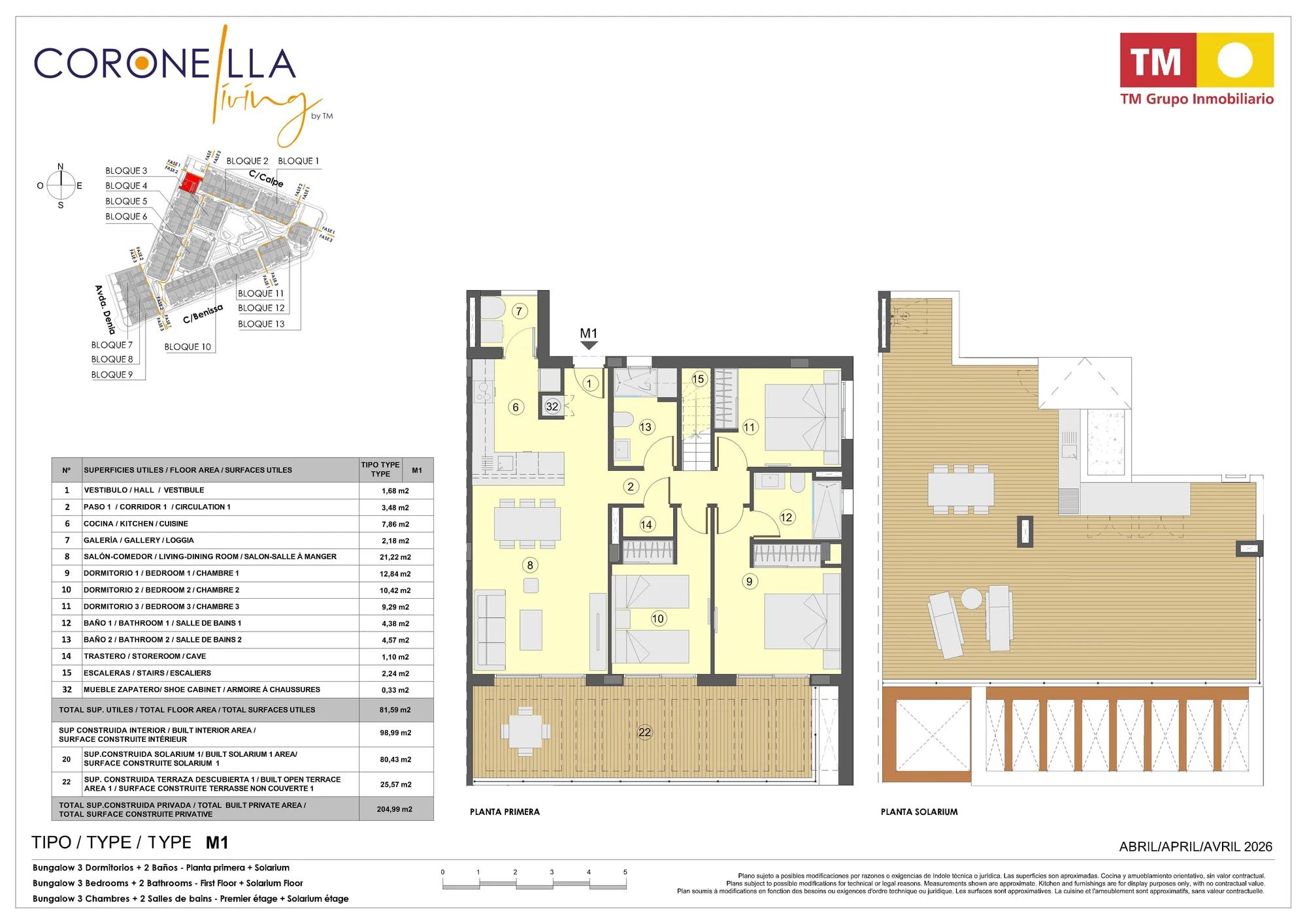 Plattegrond: Appartement 4-36 in Coronella Living, Alicante