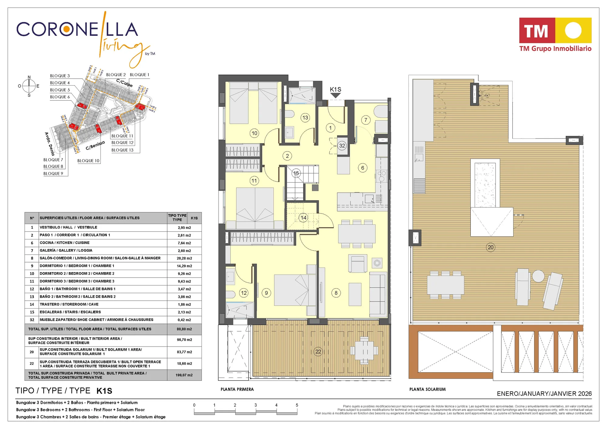 Plattegrond: Appartement 4-48 in Coronella Living, Alicante