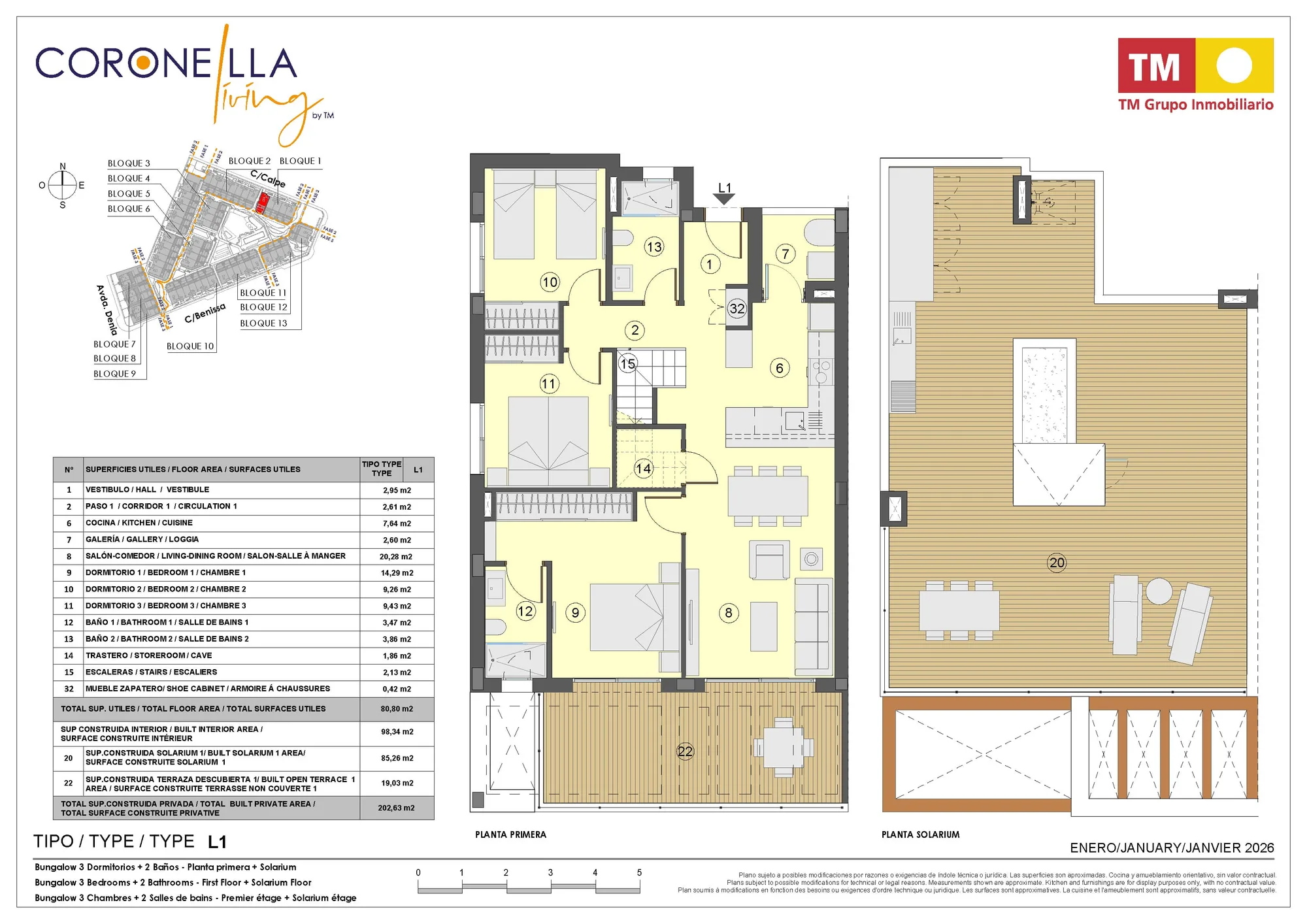 Plattegrond: Appartement 1-10 in Coronella Living, Alicante