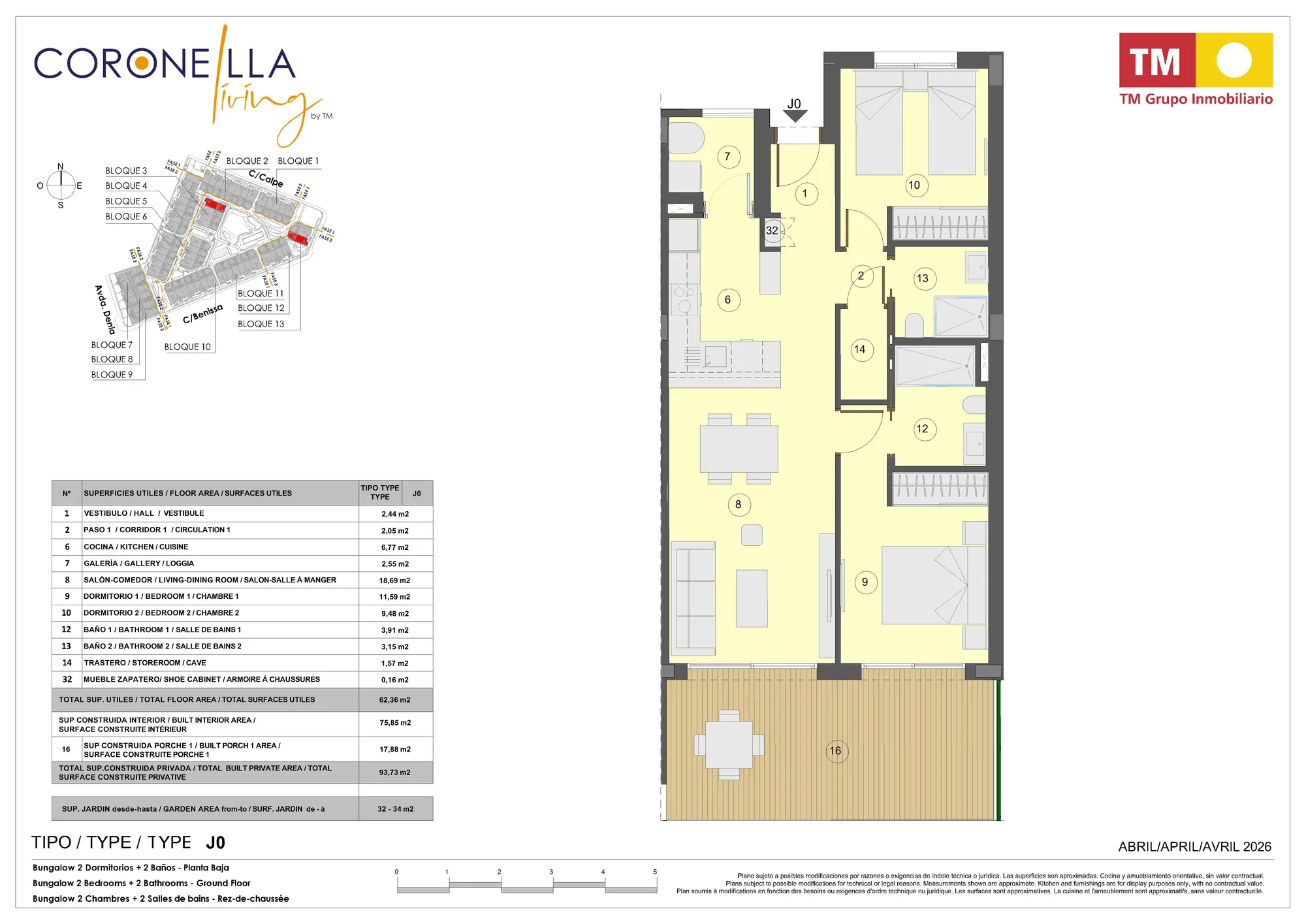 Plattegrond: Appartement 3-27 in Coronella Living, Alicante