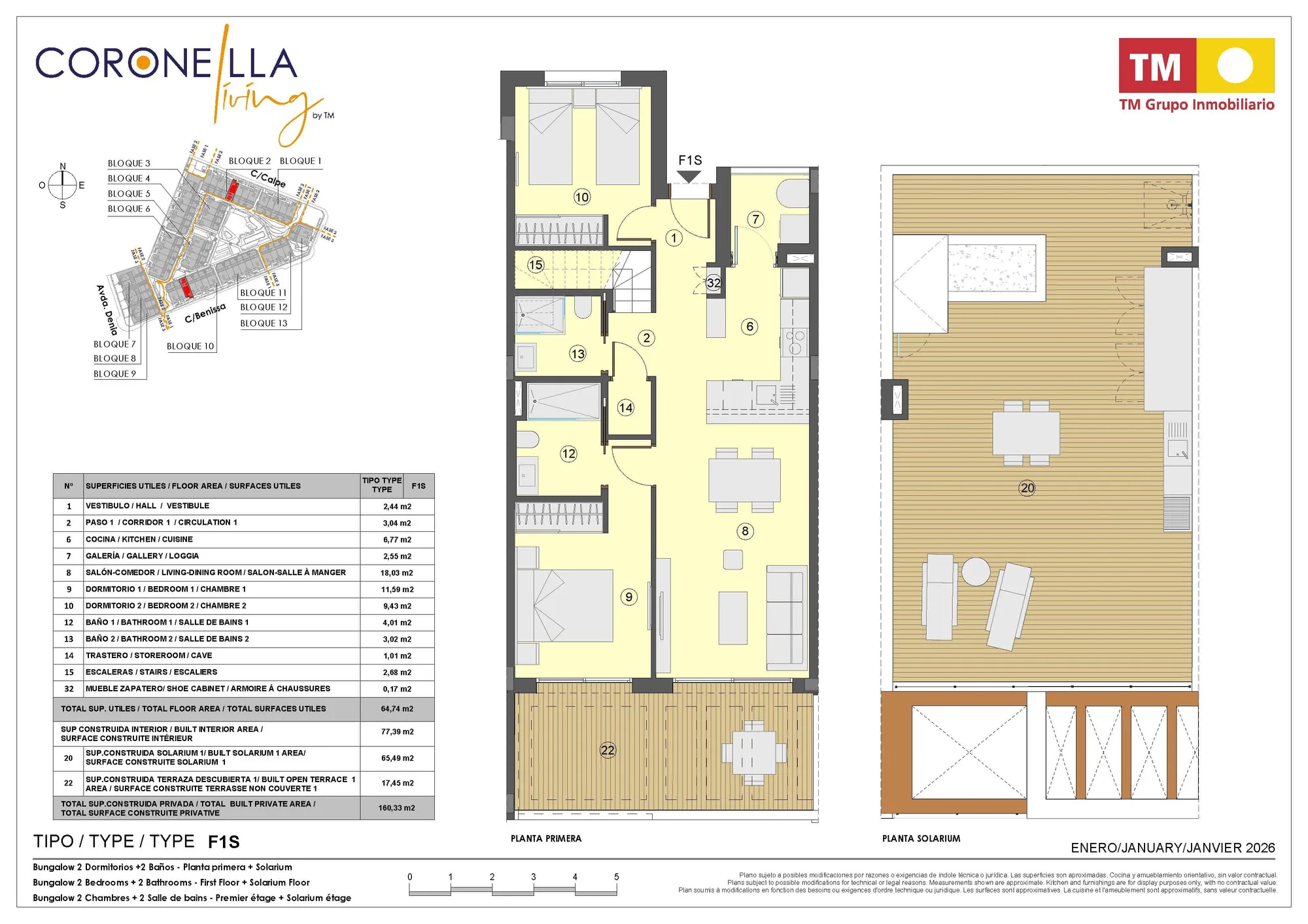 Plano: Apartamento 2-18 en Coronella Living, Alicante
