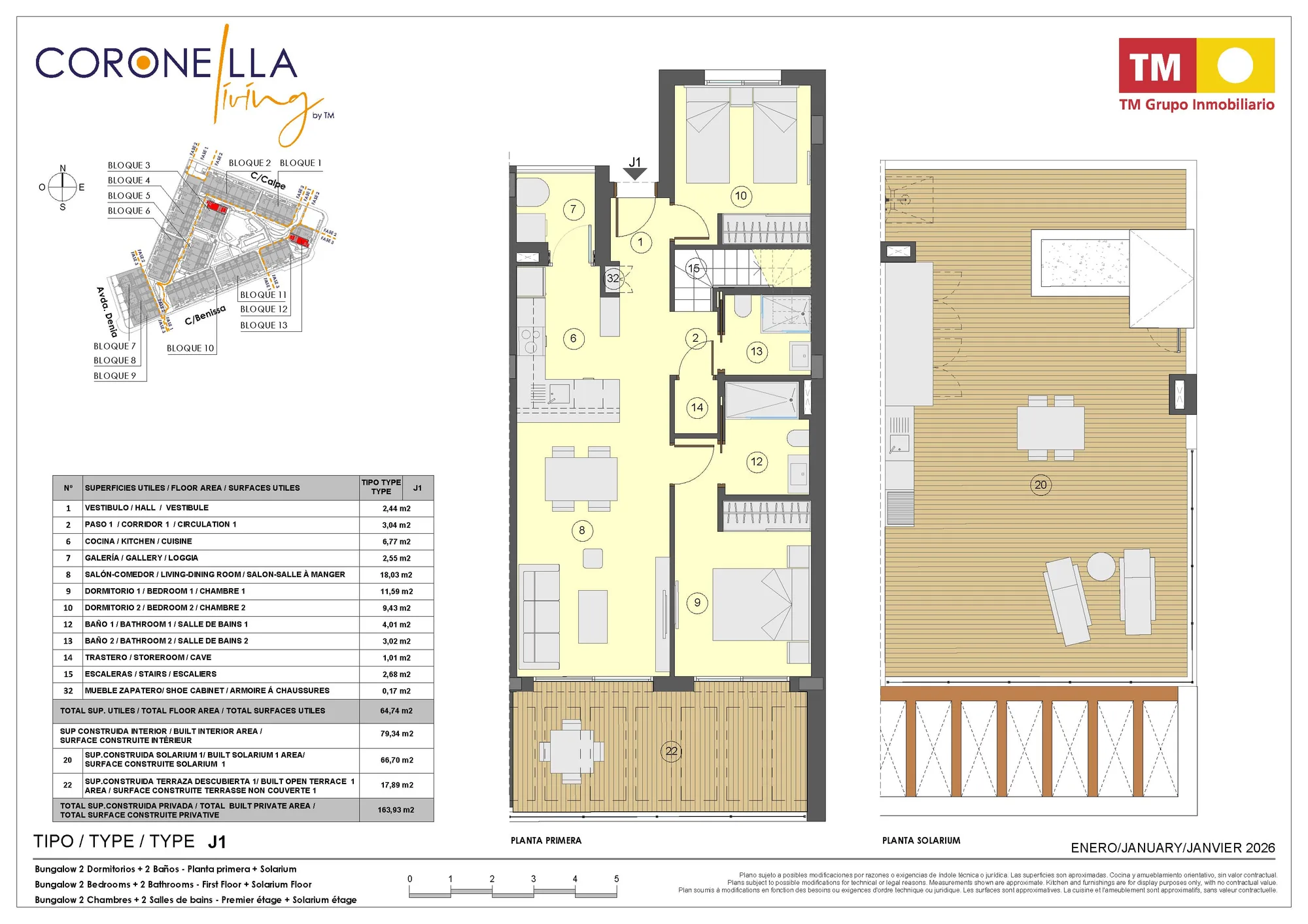 Plattegrond: Appartement 3-29 in Coronella Living, Alicante