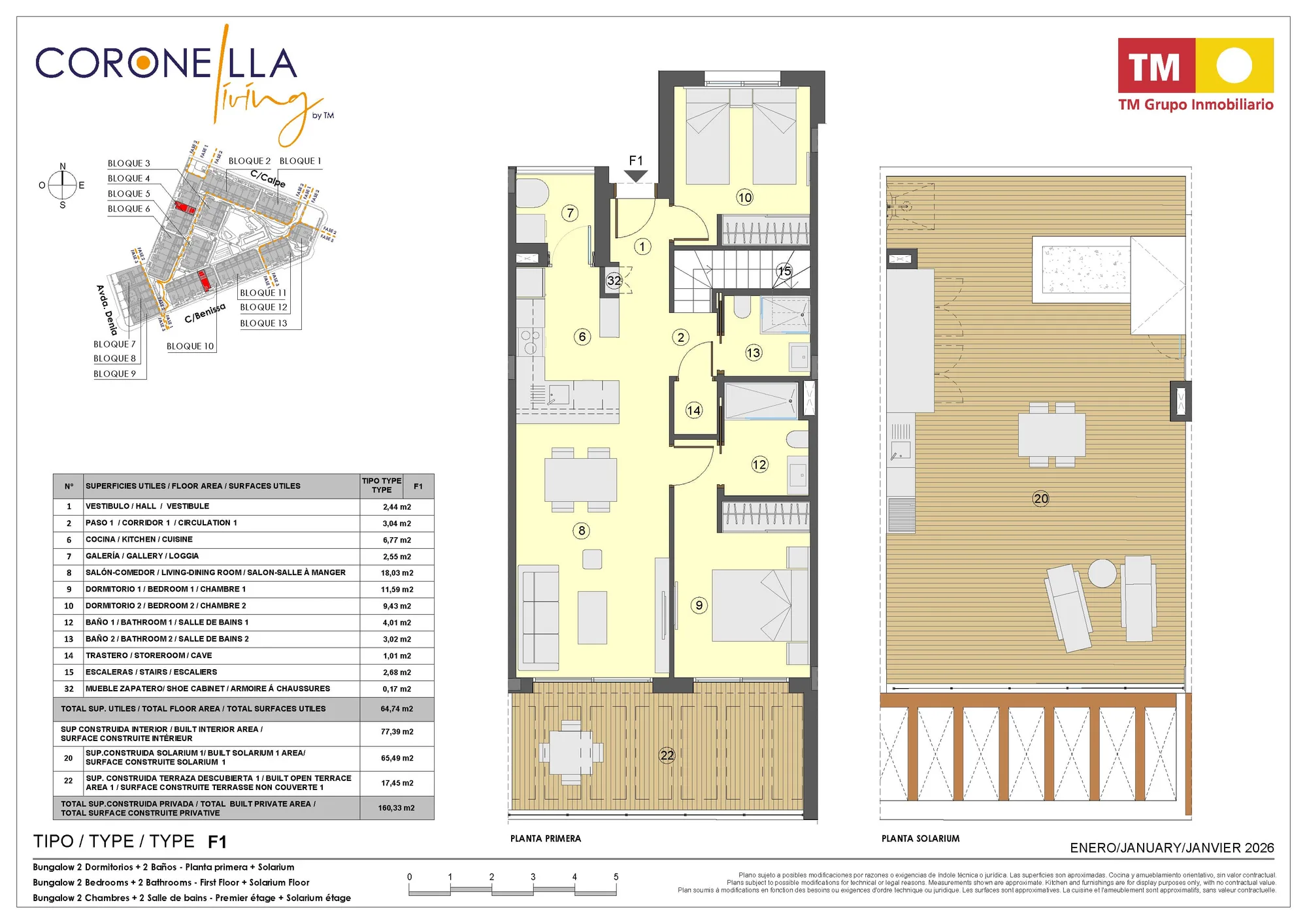 Plattegrond: Appartement 4-43 in Coronella Living, Alicante