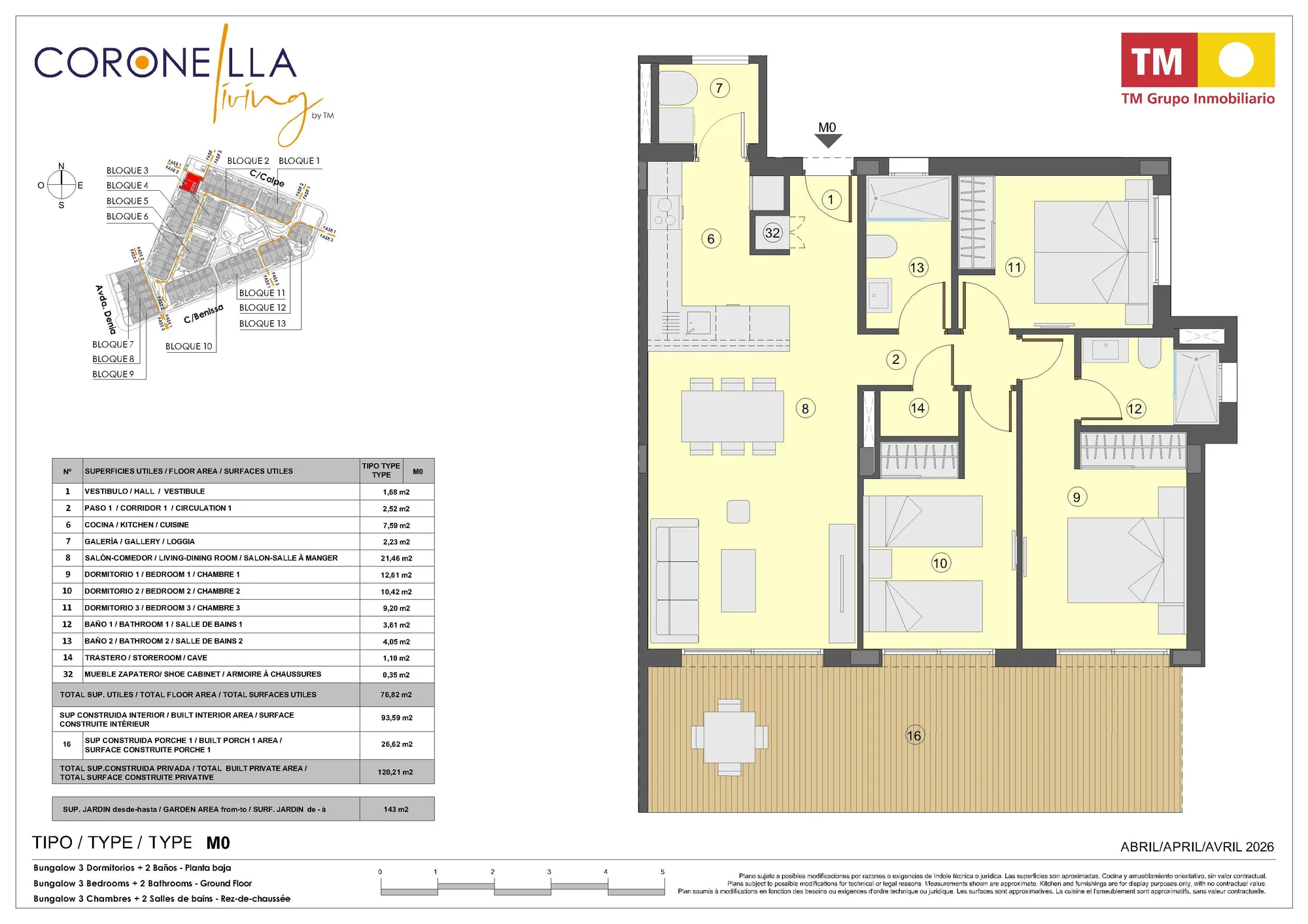 Plattegrond: Appartement 4-35 in Coronella Living, Alicante