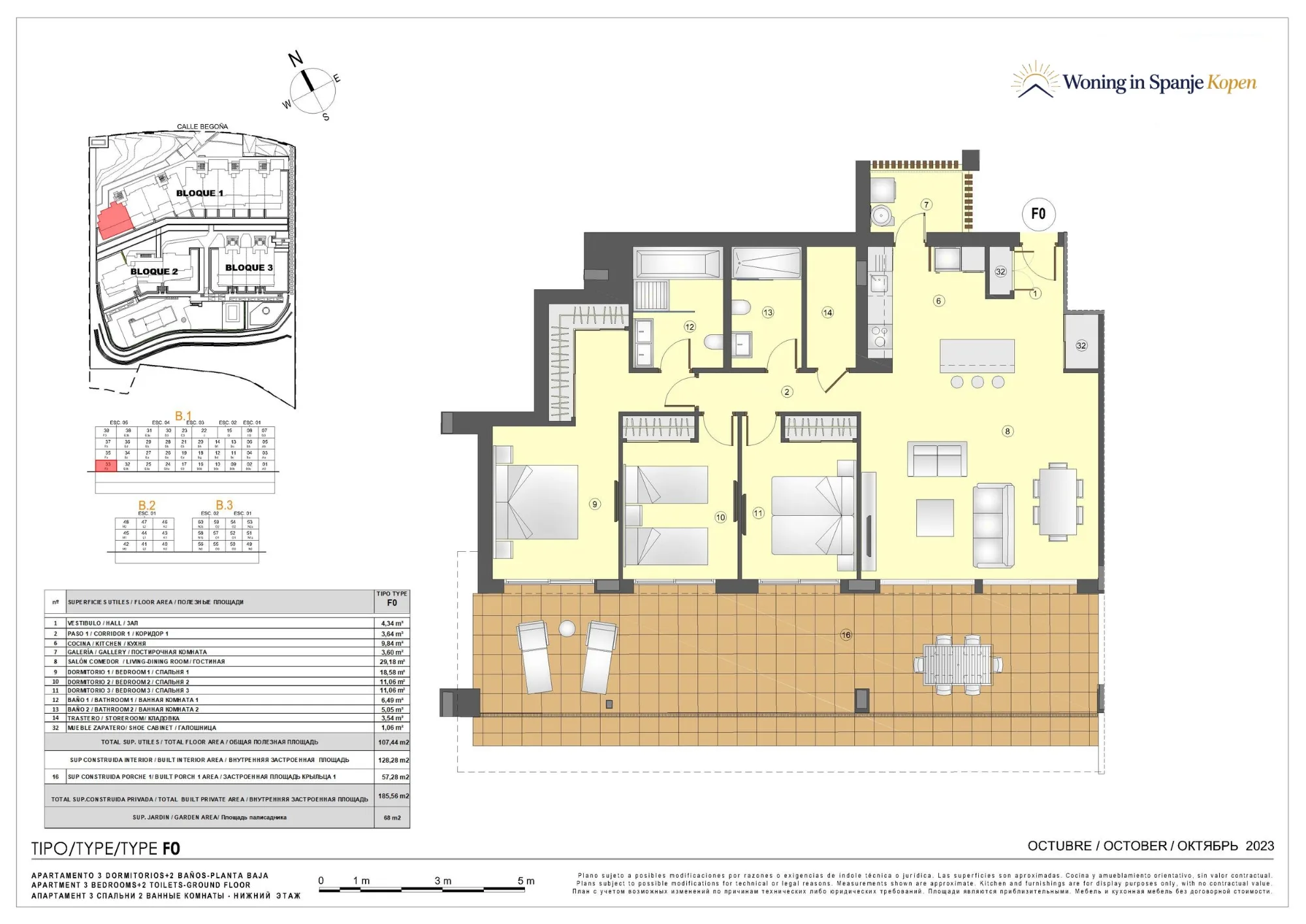 Plattegrond: Appartement F0 in Higuerón Bay Residences by TM, Malaga