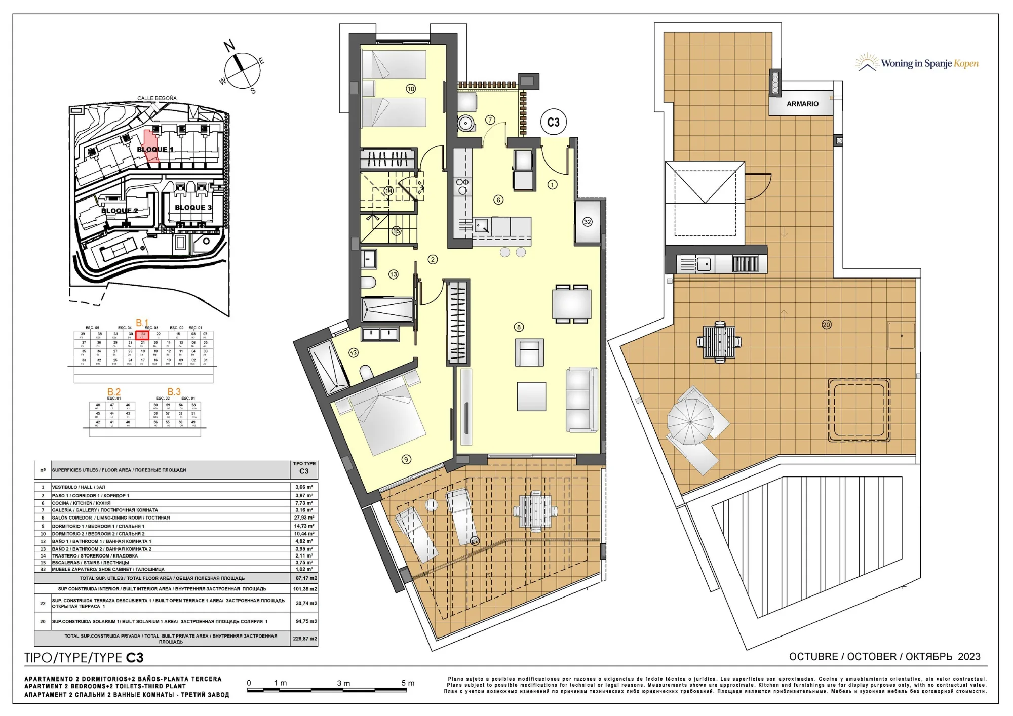Plattegrond: Penthouse C3 in Higuerón Bay Residences by TM, Malaga
