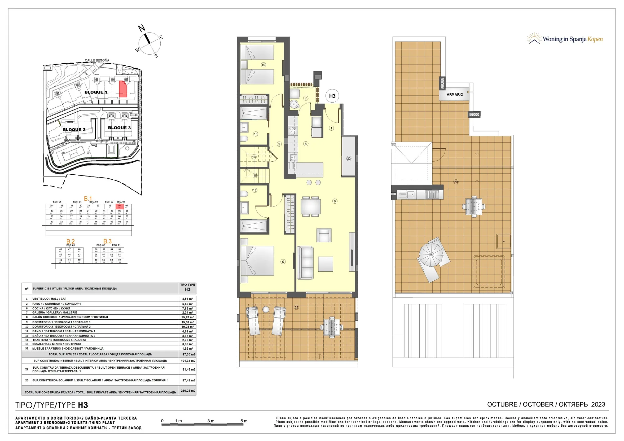 Plattegrond: Penthouse H3 in Higuerón Bay Residences by TM, Malaga