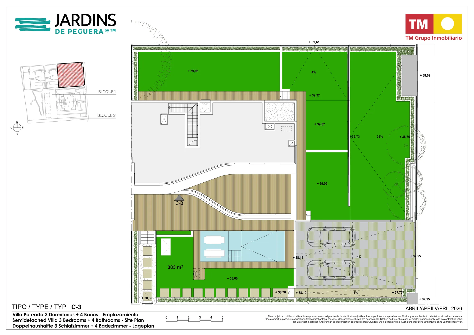 Plattegrond: Villa 1-3 in Jardins de Peguera, Illes Balears