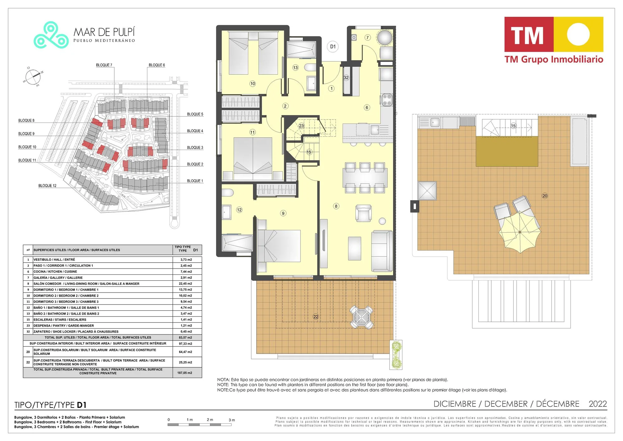 Plattegrond: Appartement met solarium 8-122 in Mar de Pulpí 8e Fase, Almeria