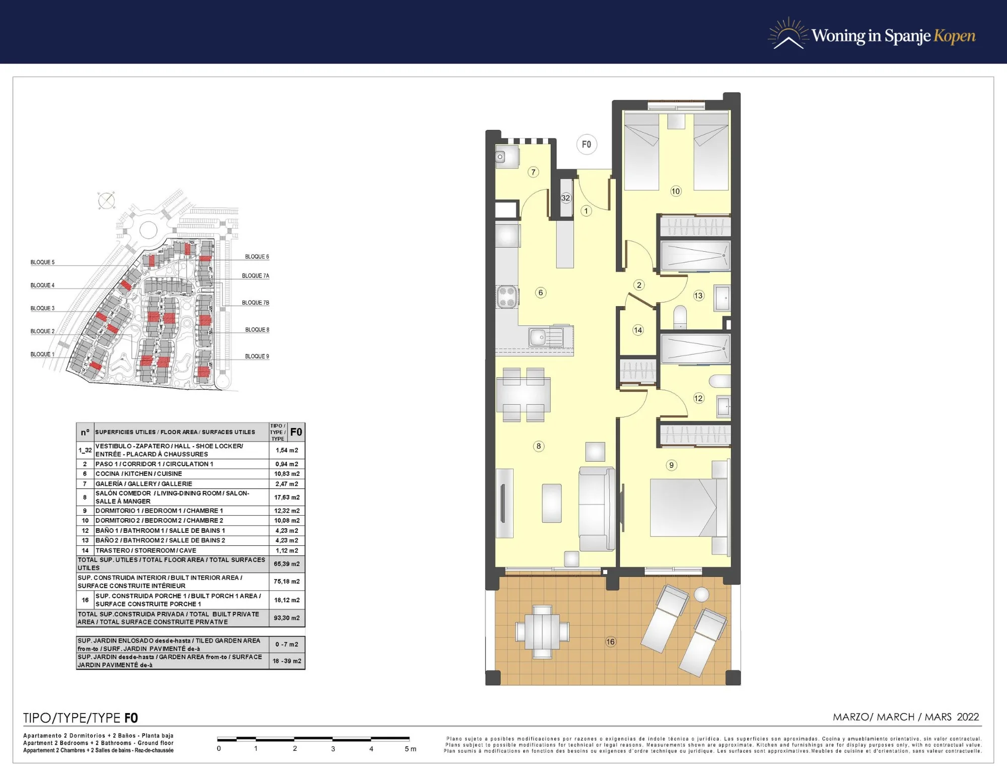 Plattegrond: Appartement 7A-231 in Mar de pupi, San Juan de los Terreros