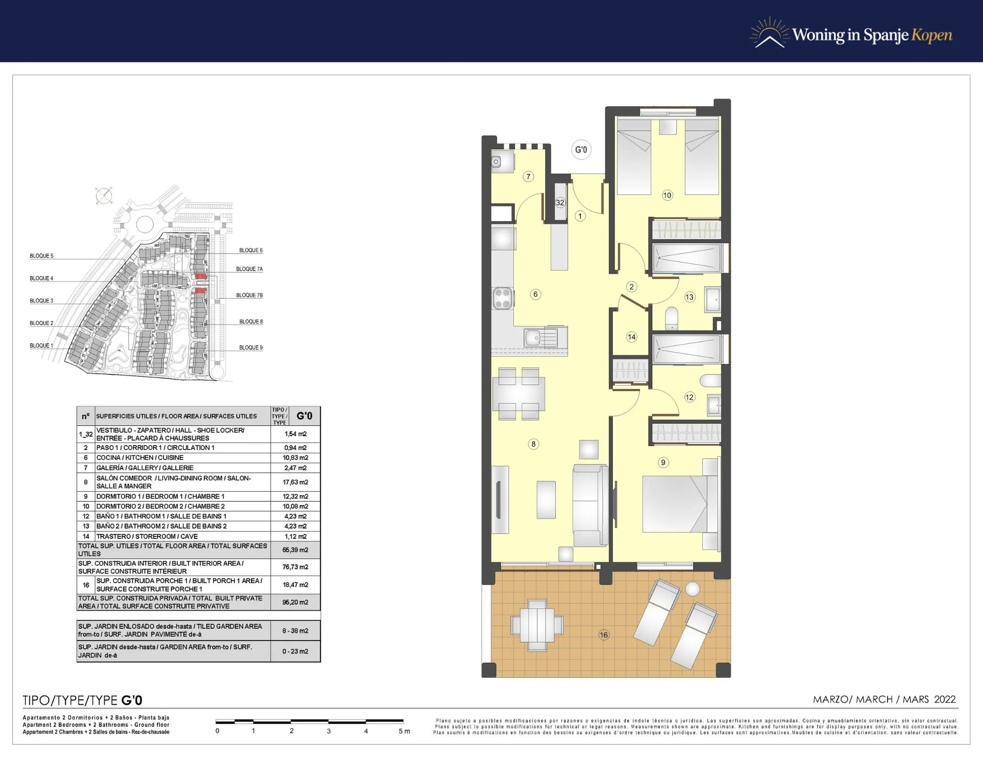 Plattegrond: Appartement 7B-269 in Mar de pupi, San Juan de los Terreros