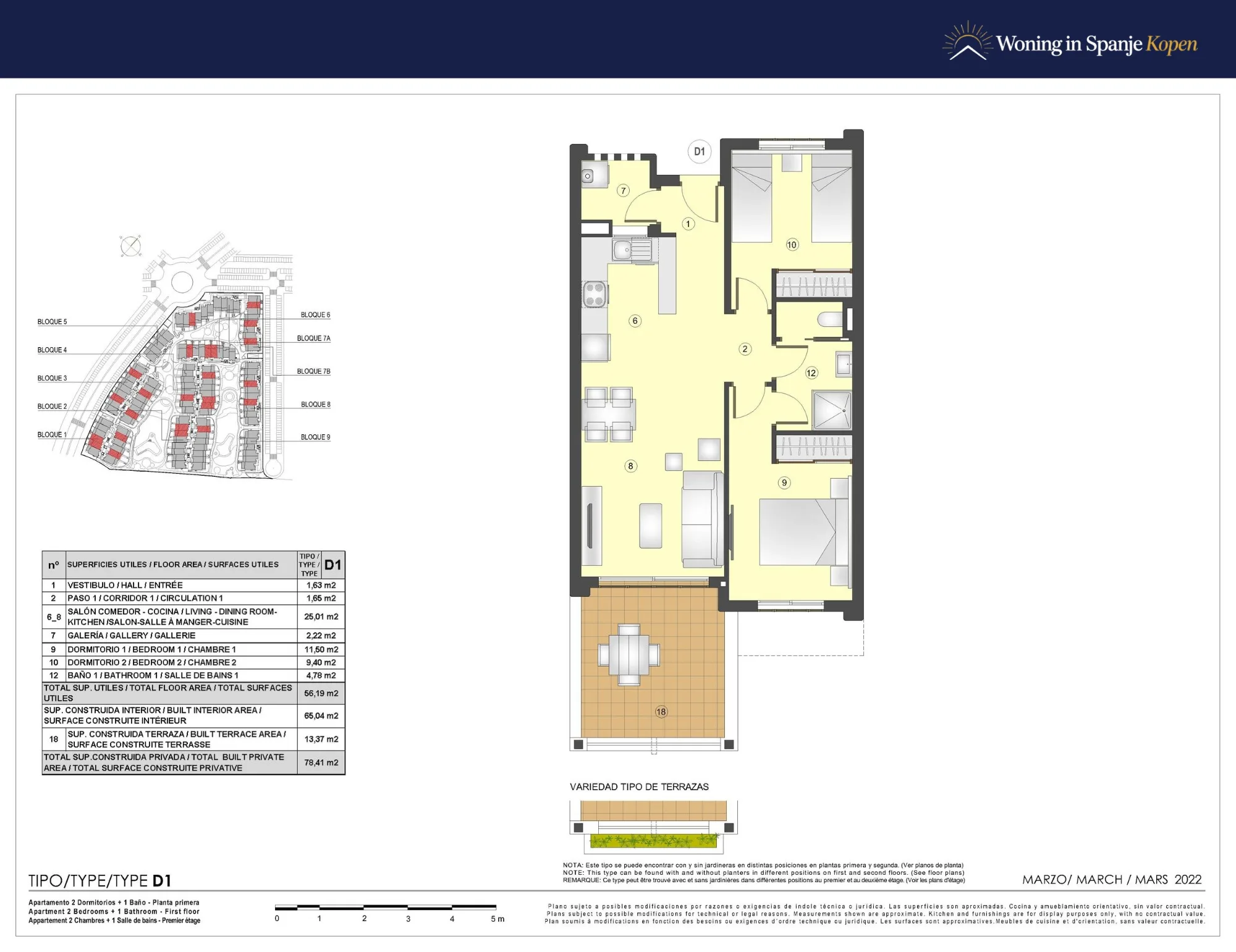 Plattegrond: Appartement 7B-279 in Mar de pupi, San Juan de los Terreros