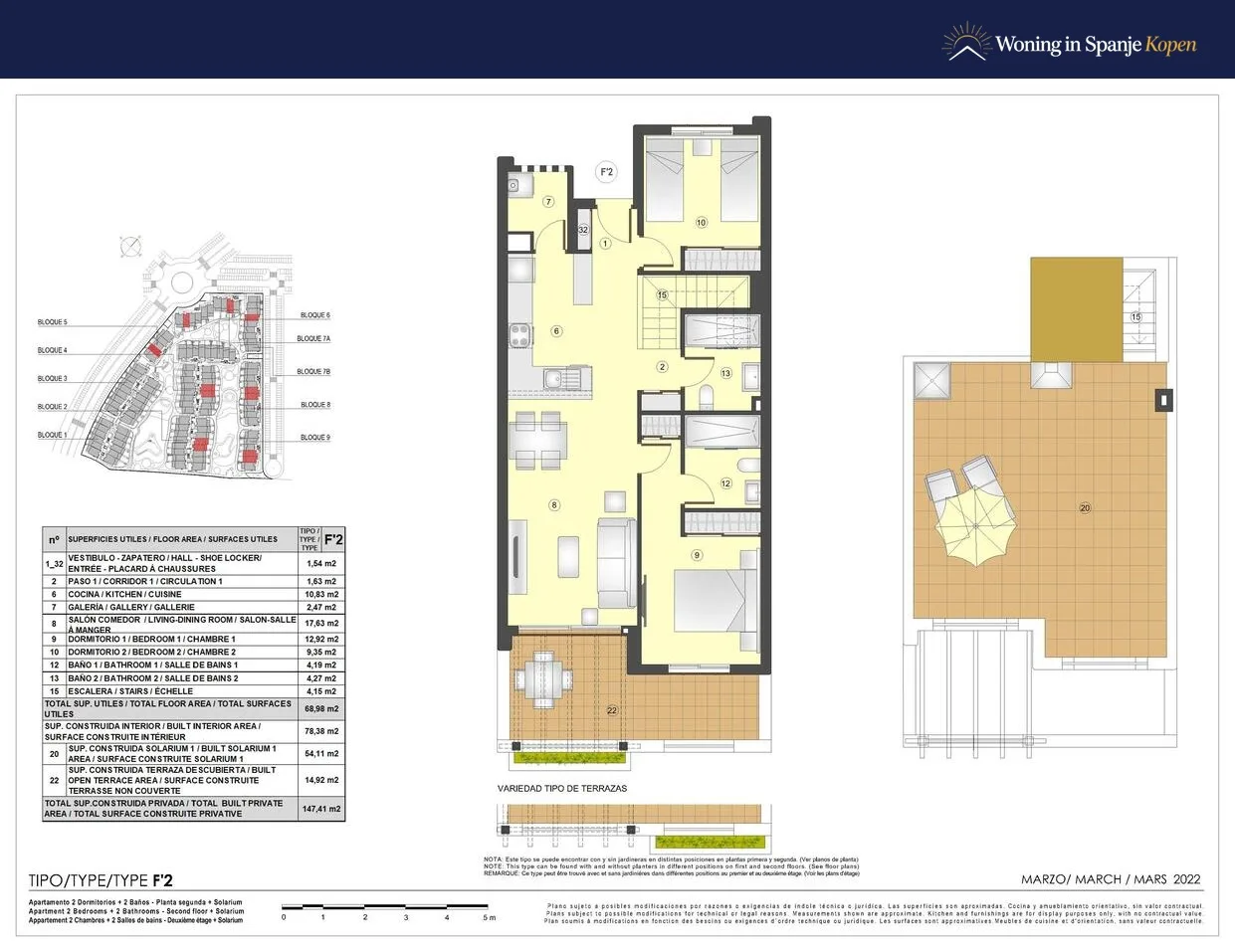 Plattegrond: Appartement 7B-286 in Mar de pupi, San Juan de los Terreros