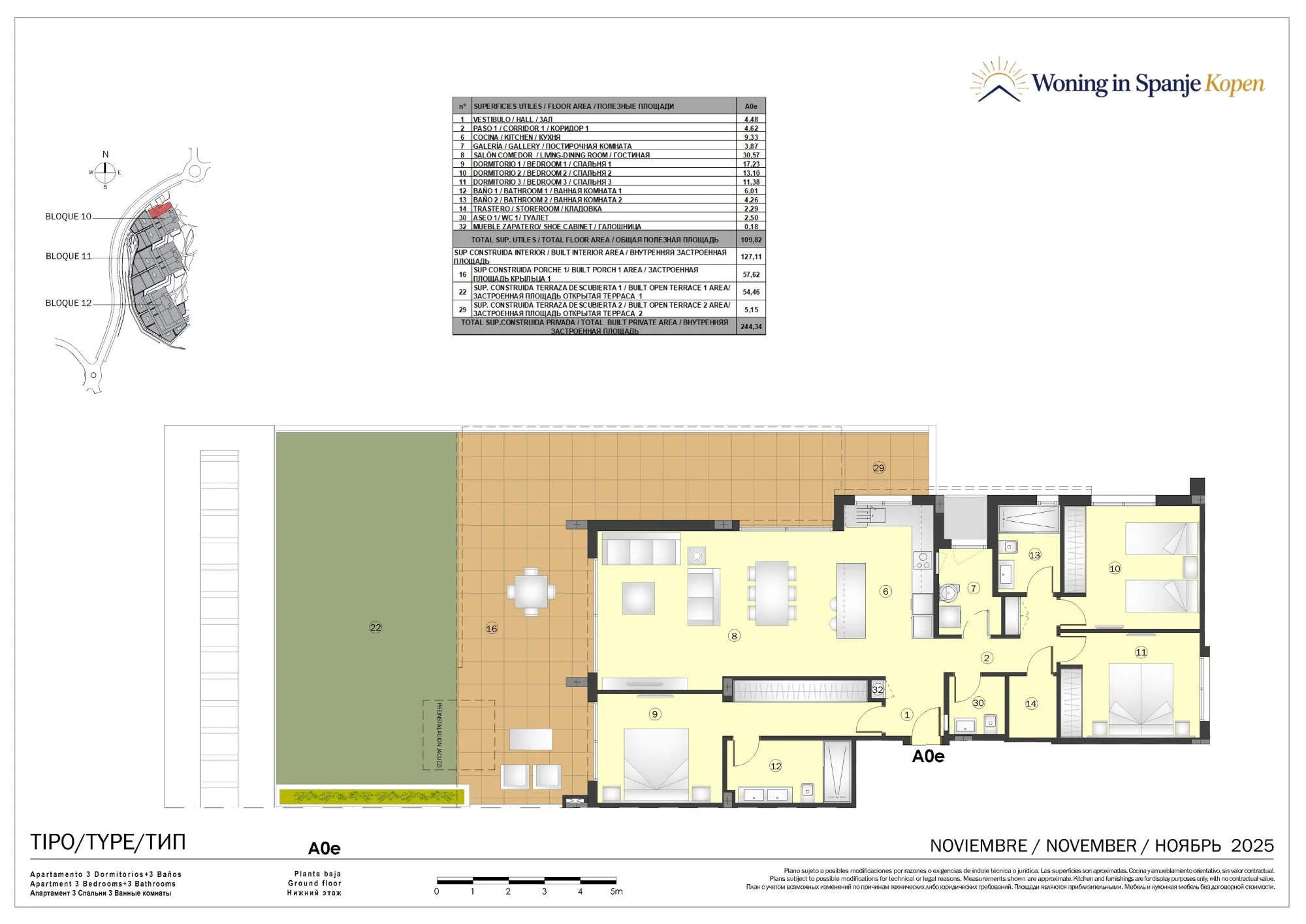 Plattegrond: Appartement 10A-A0e in Marine Hills By TM 1ª Fase, Malaga