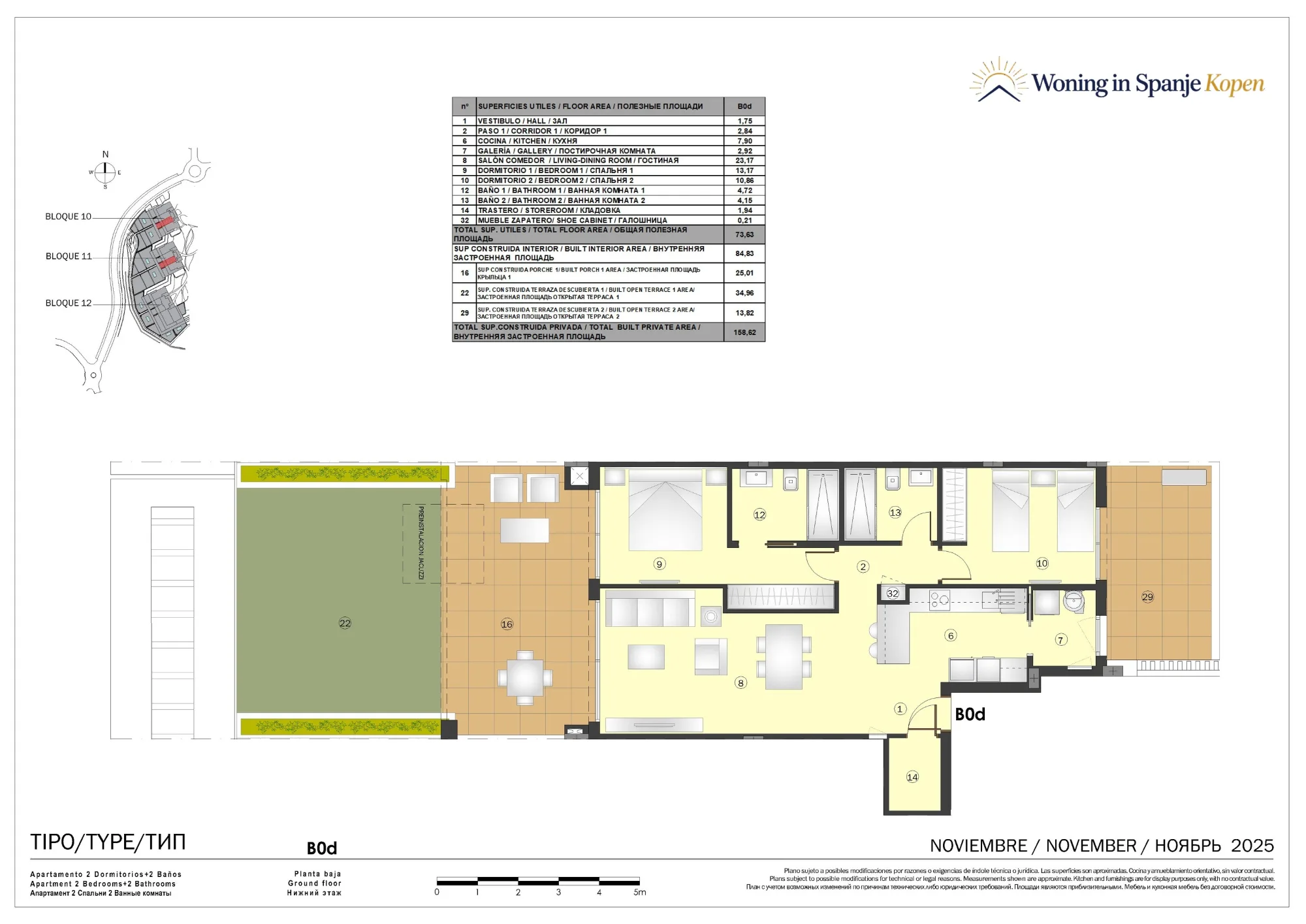 Plattegrond: Appartement 10A-B0d in Marine Hills By TM 1ª Fase, Malaga