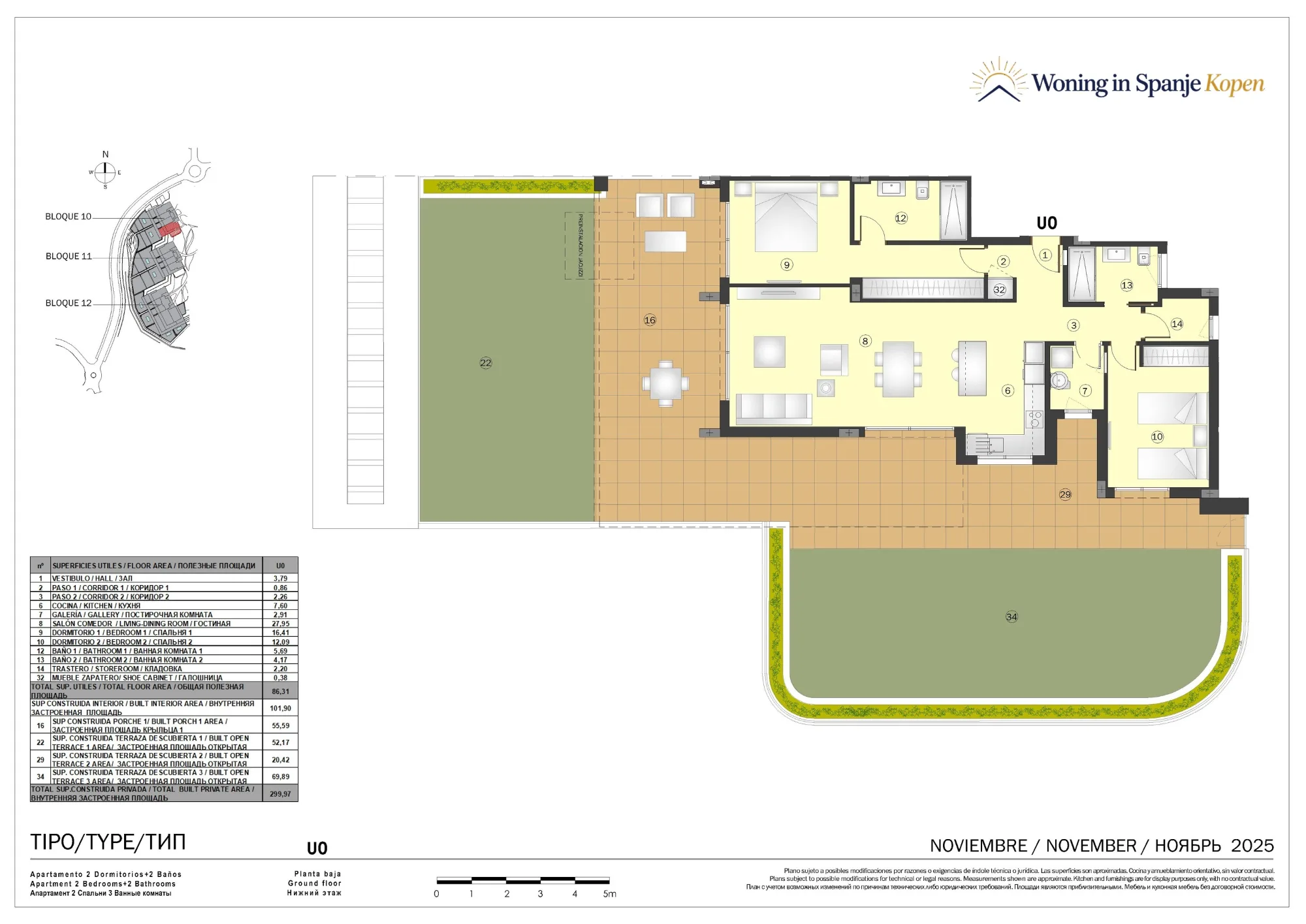 Plattegrond: Appartement 10A-U0 in Marine Hills By TM 1ª Fase, Malaga