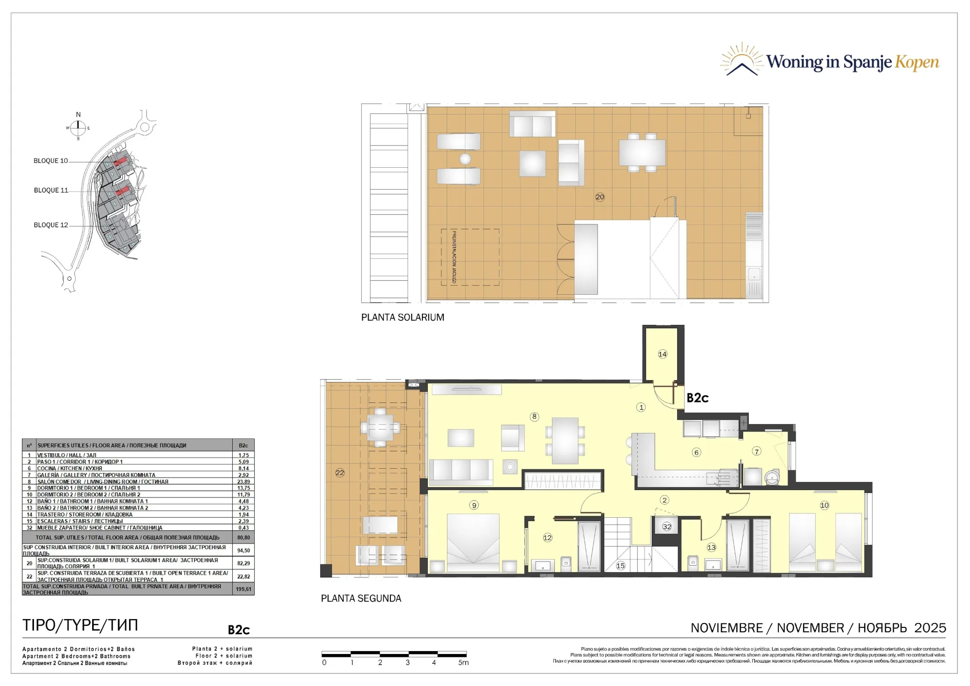 Plattegrond: Penthouse met solarium 10A-B2c in Marine Hills By TM 1ª Fase, Malaga
