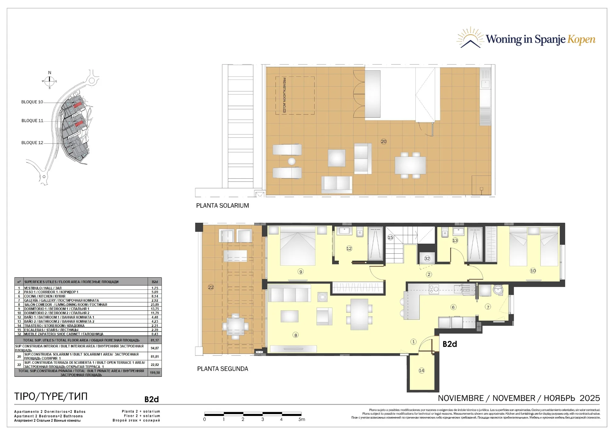 Plattegrond: Penthouse met solarium 10A-B2d in Marine Hills By TM 1ª Fase, Malaga
