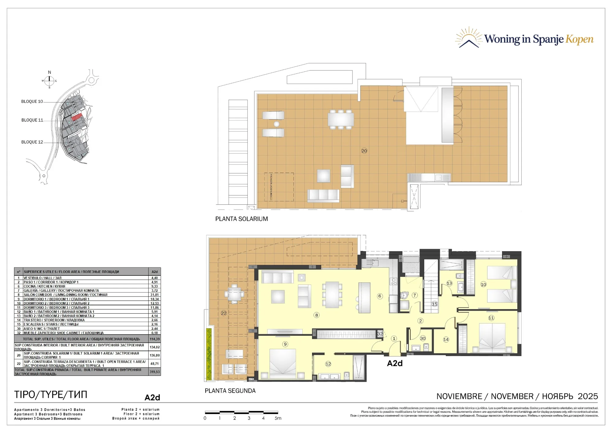 Plattegrond: Penthouse met solarium 11A-A2d in Marine Hills By TM 1ª Fase, Malaga