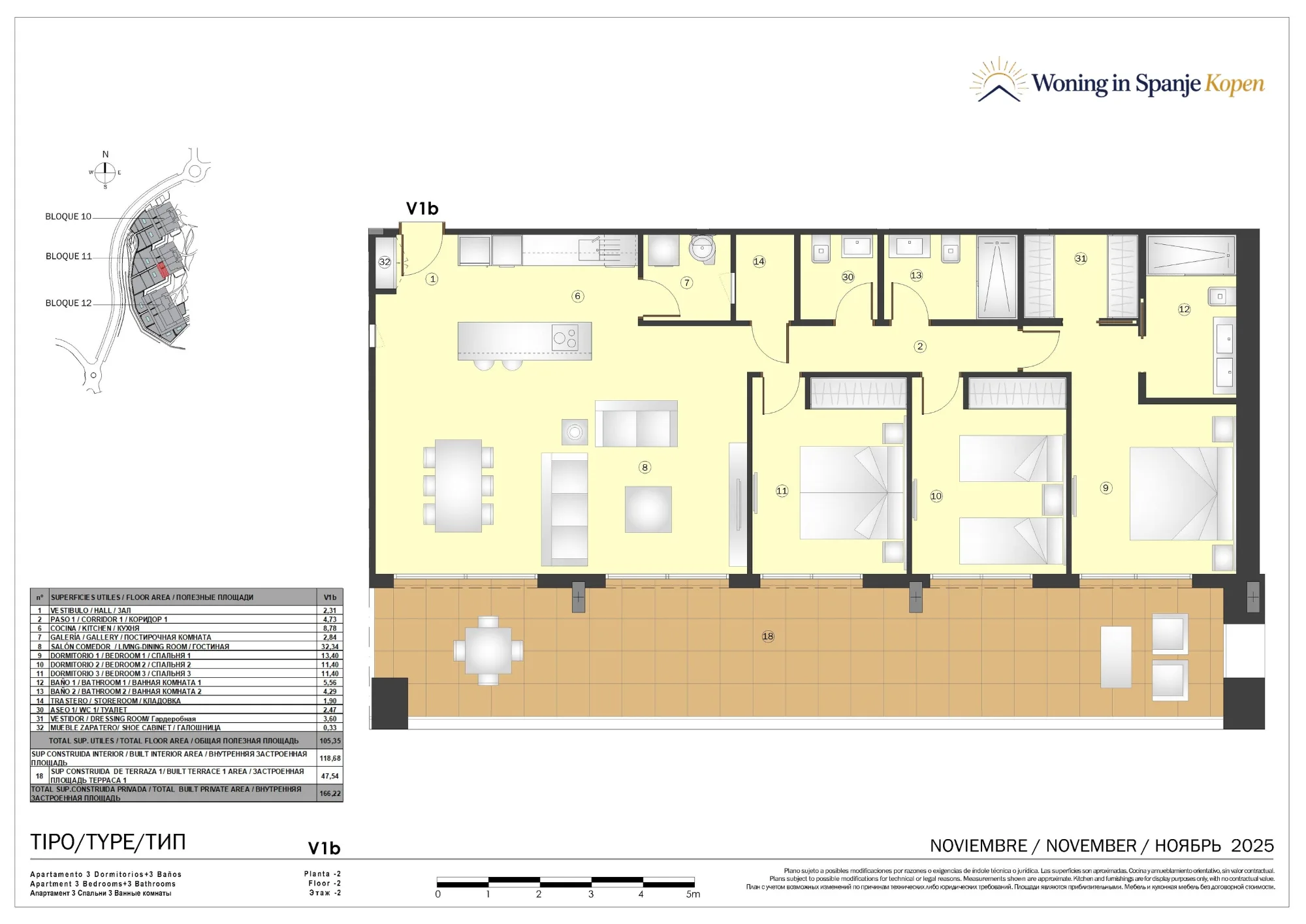 Plano: Apartamento 11B-V2b en Marine Hills By TM 1ª Fase, Malaga