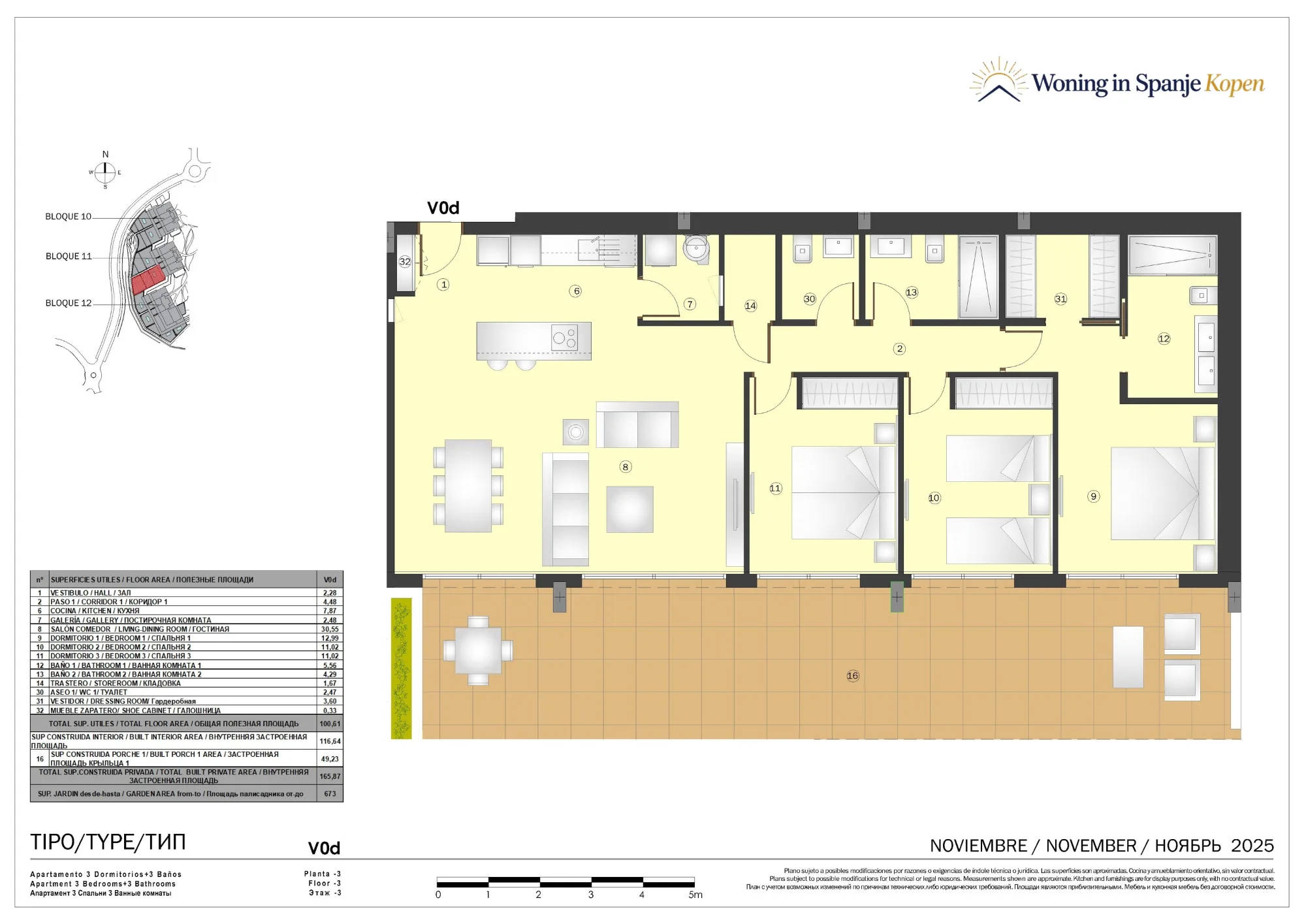 Plattegrond: Appartement 11B-V0d in Marine Hills By TM 1ª Fase, Malaga