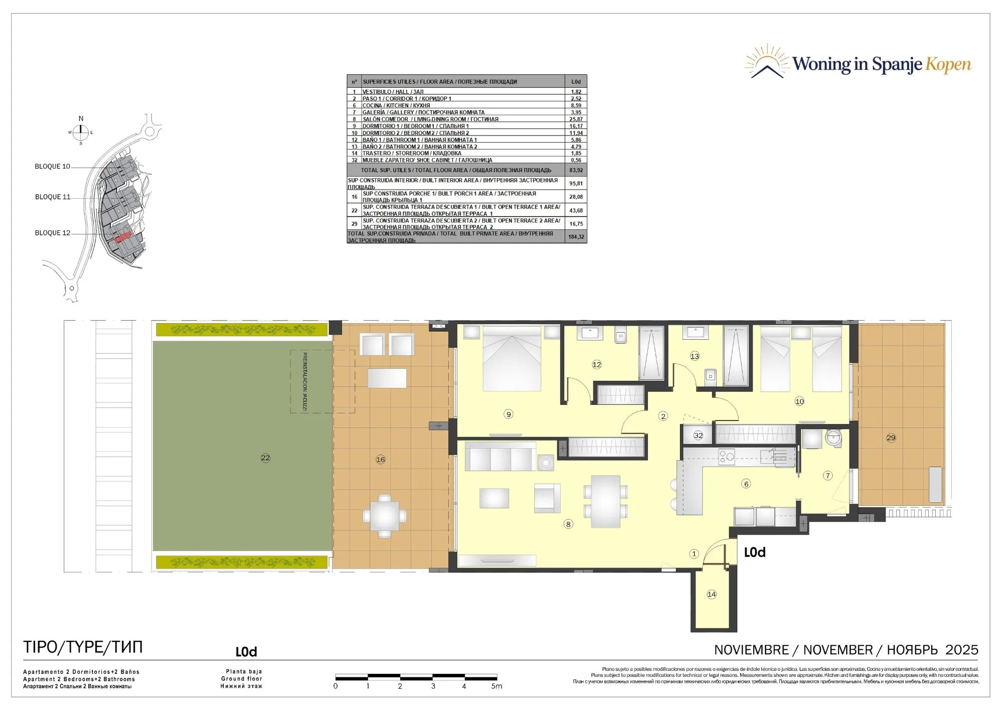Plattegrond: Appartement 12A-L0d in Marine Hills By TM 1ª Fase, Malaga