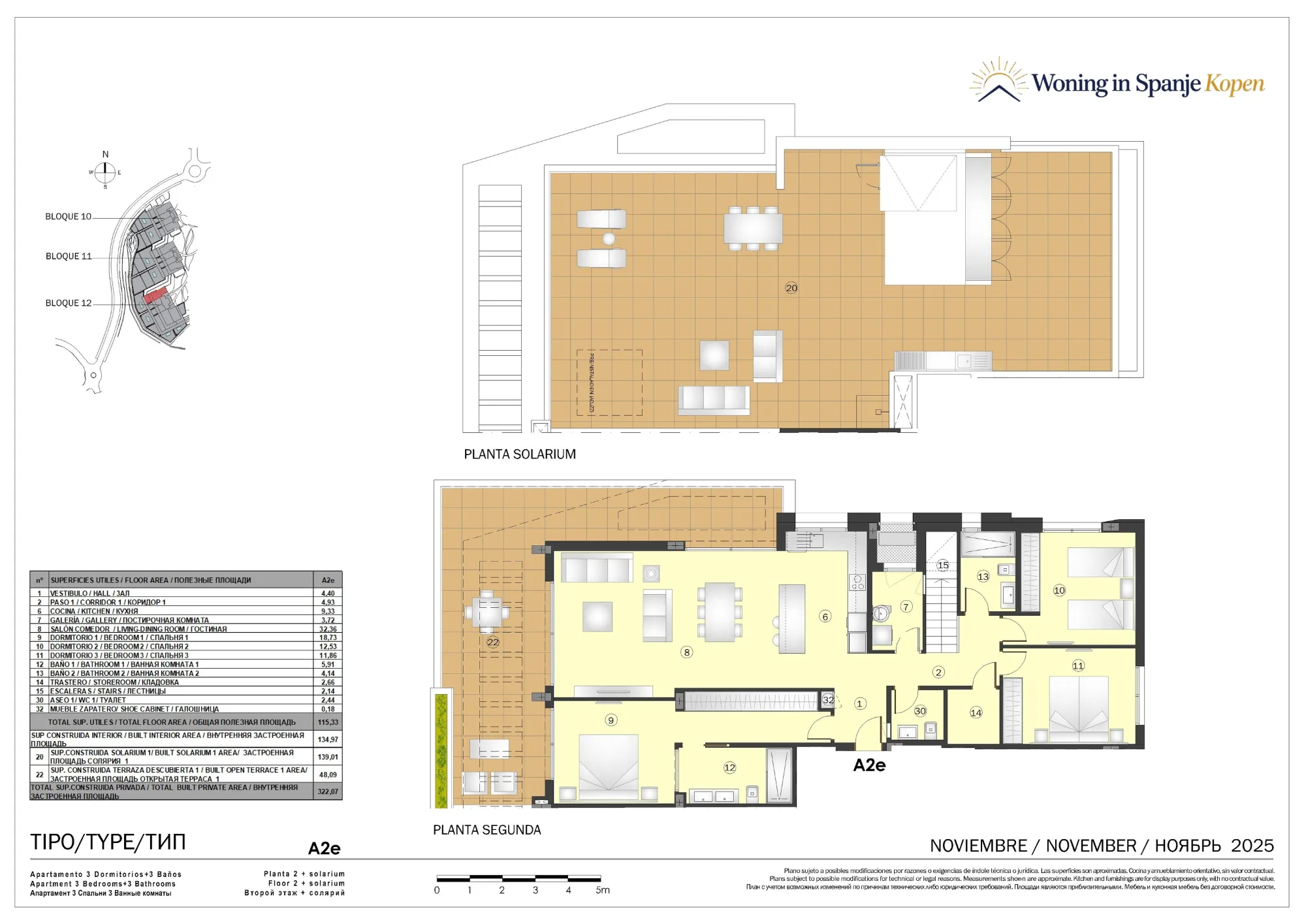 Plattegrond: Penthouse met solarium 12A-A2e in Marine Hills By TM 1ª Fase, Malaga