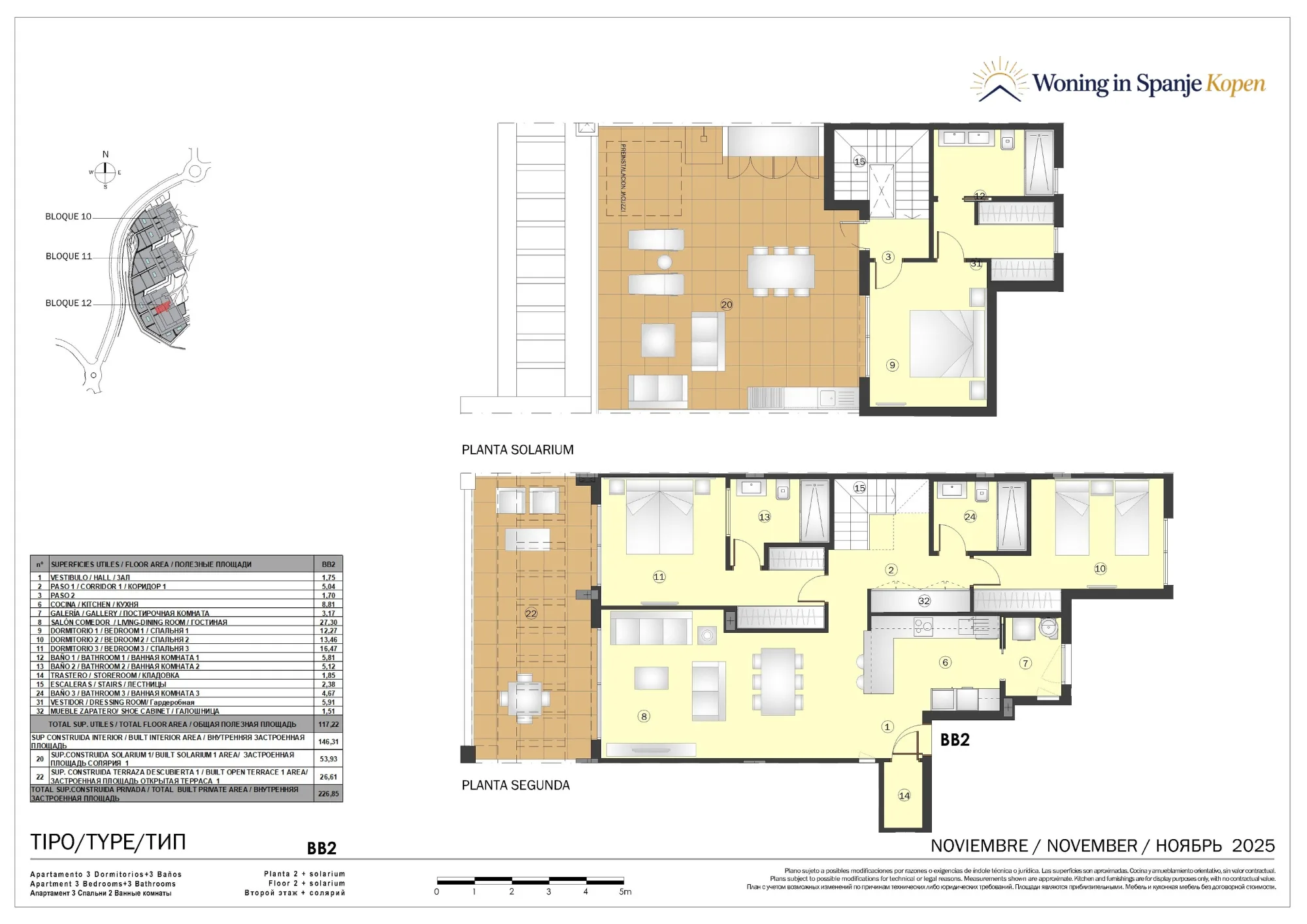 Plattegrond: Duplex met solarium 12A-BB2 in Marine Hills By TM 1ª Fase, Malaga
