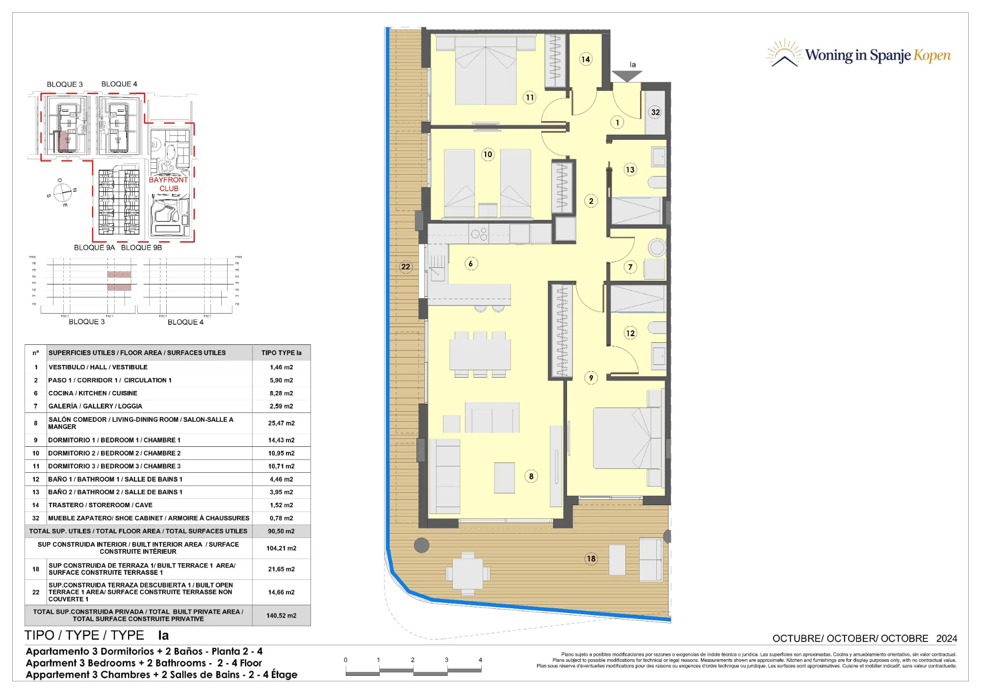 Plattegrond: Appartement la in Santa María Sea, Valencia