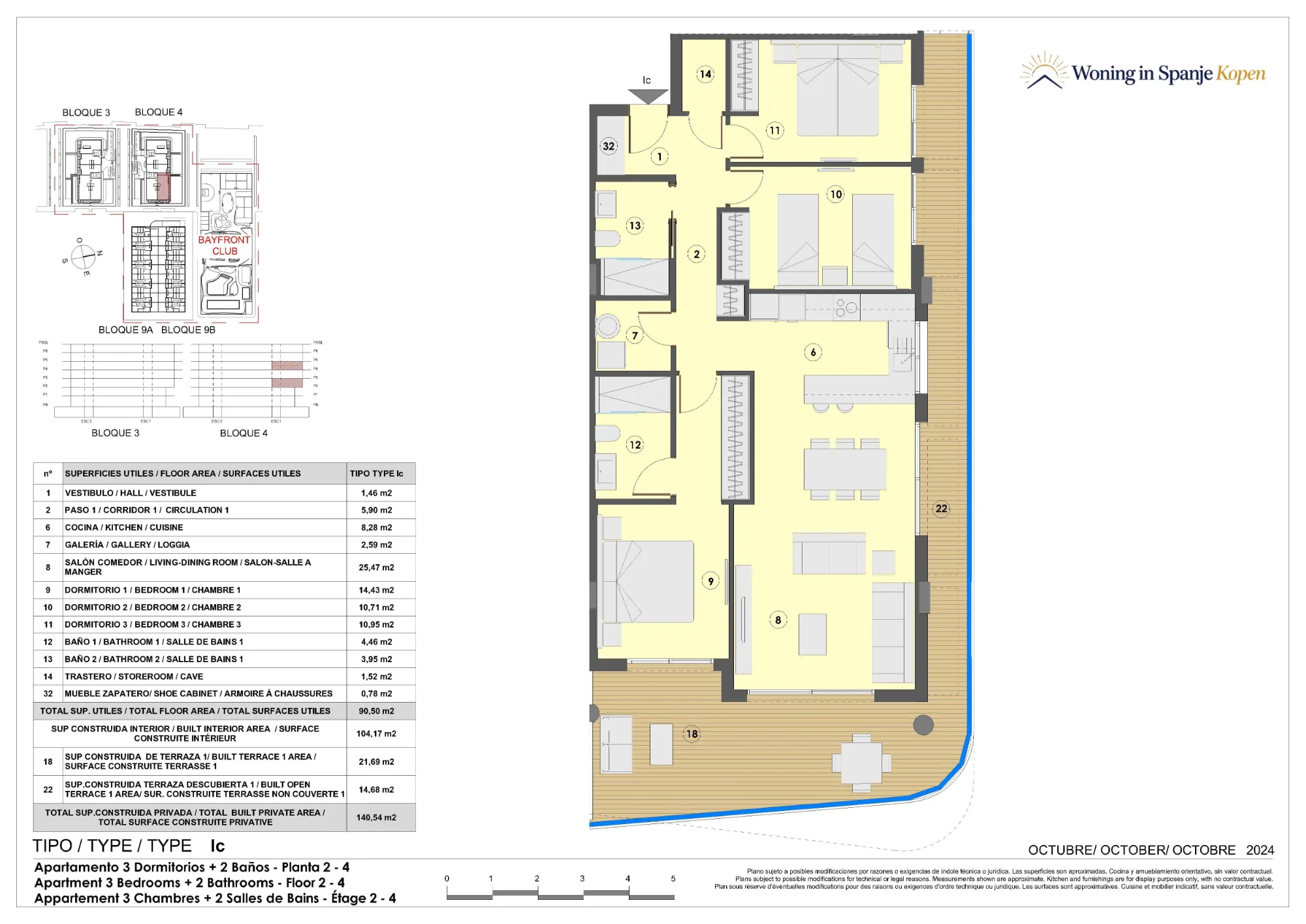 Plattegrond: Appartement Ic in Santa María Sea, Valencia