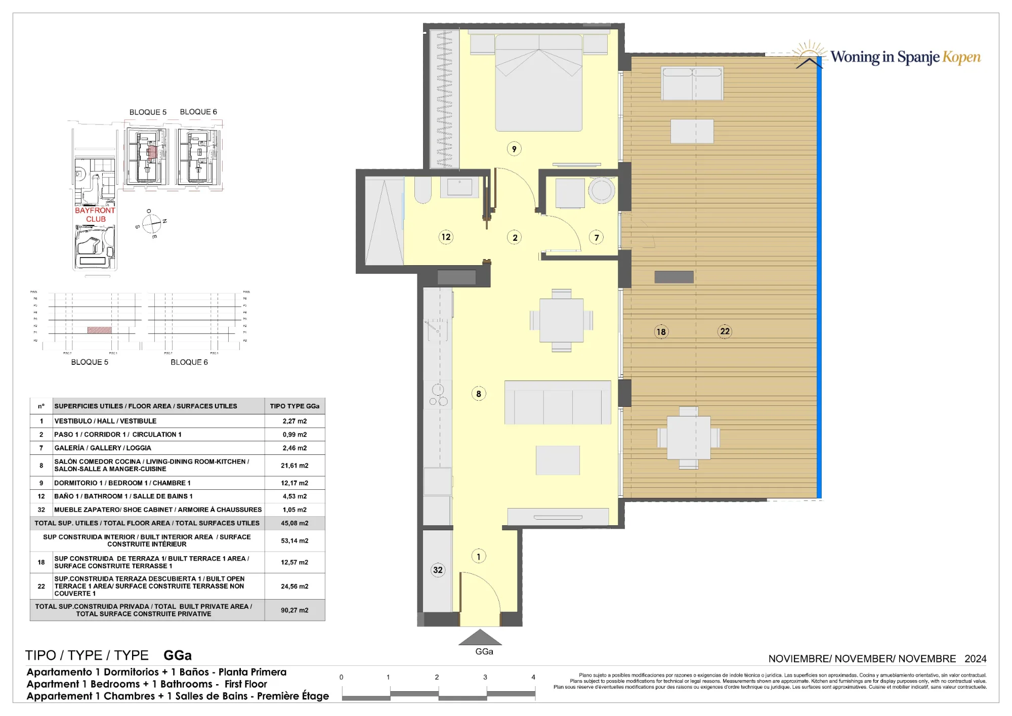 Plattegrond: Appartement GGa in Santa María Sea, Valencia