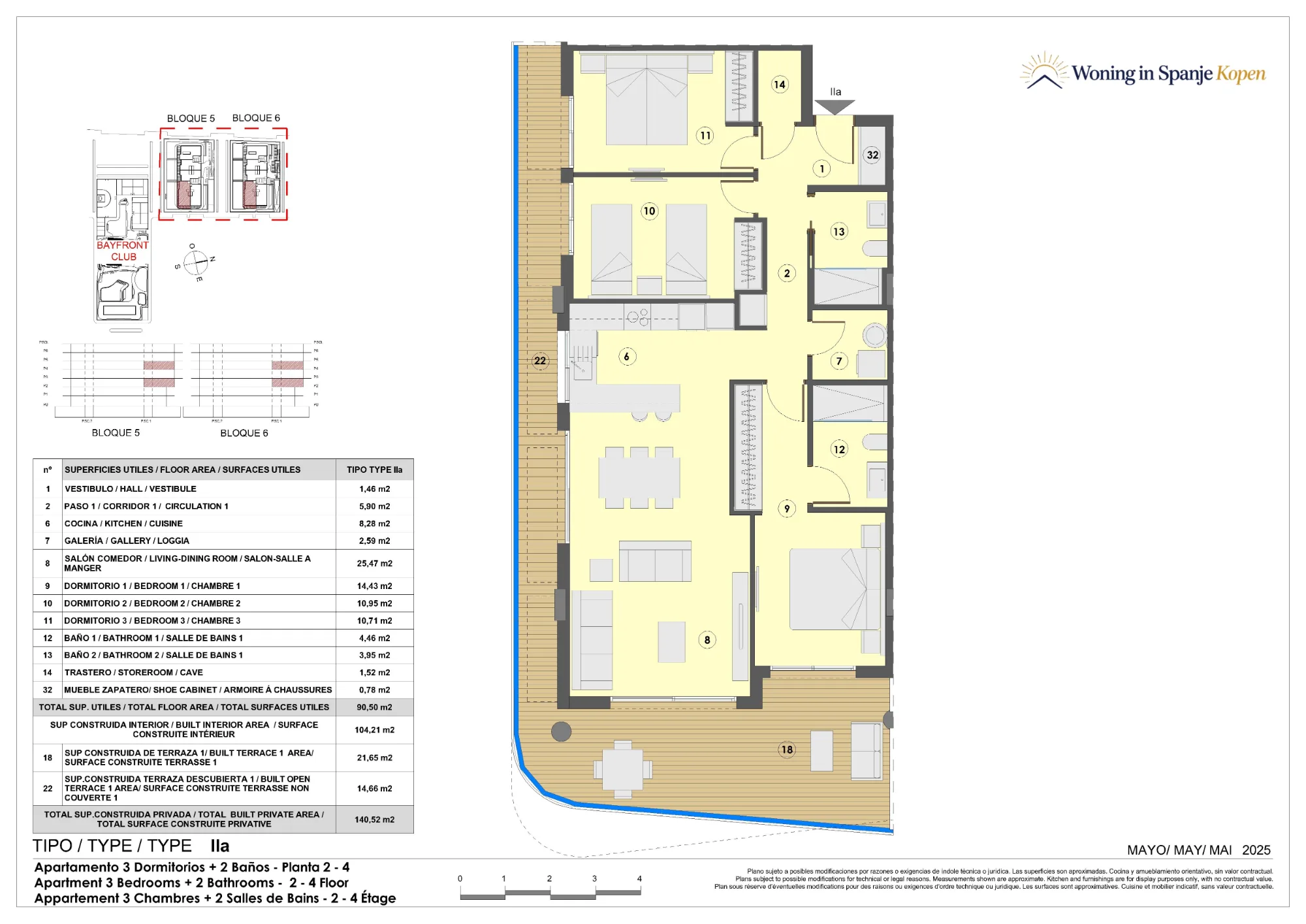 Plattegrond: Appartement lla in Santa María Sea, Valencia
