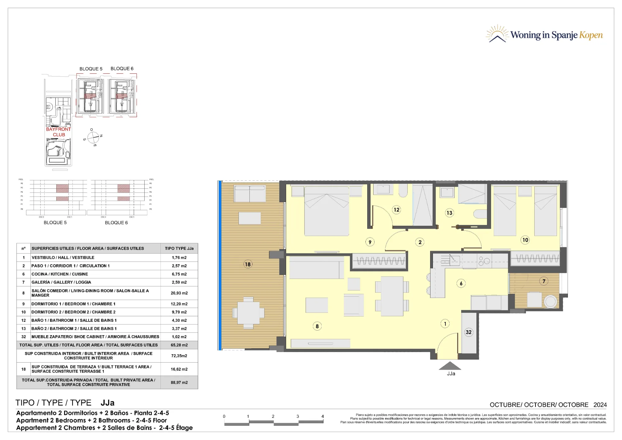 Plattegrond: Appartement JJa in Santa María Sea, Valencia