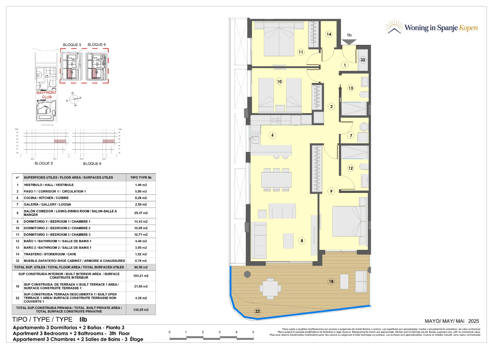 Plattegrond: Appartement llb in Santa María Sea, Valencia
