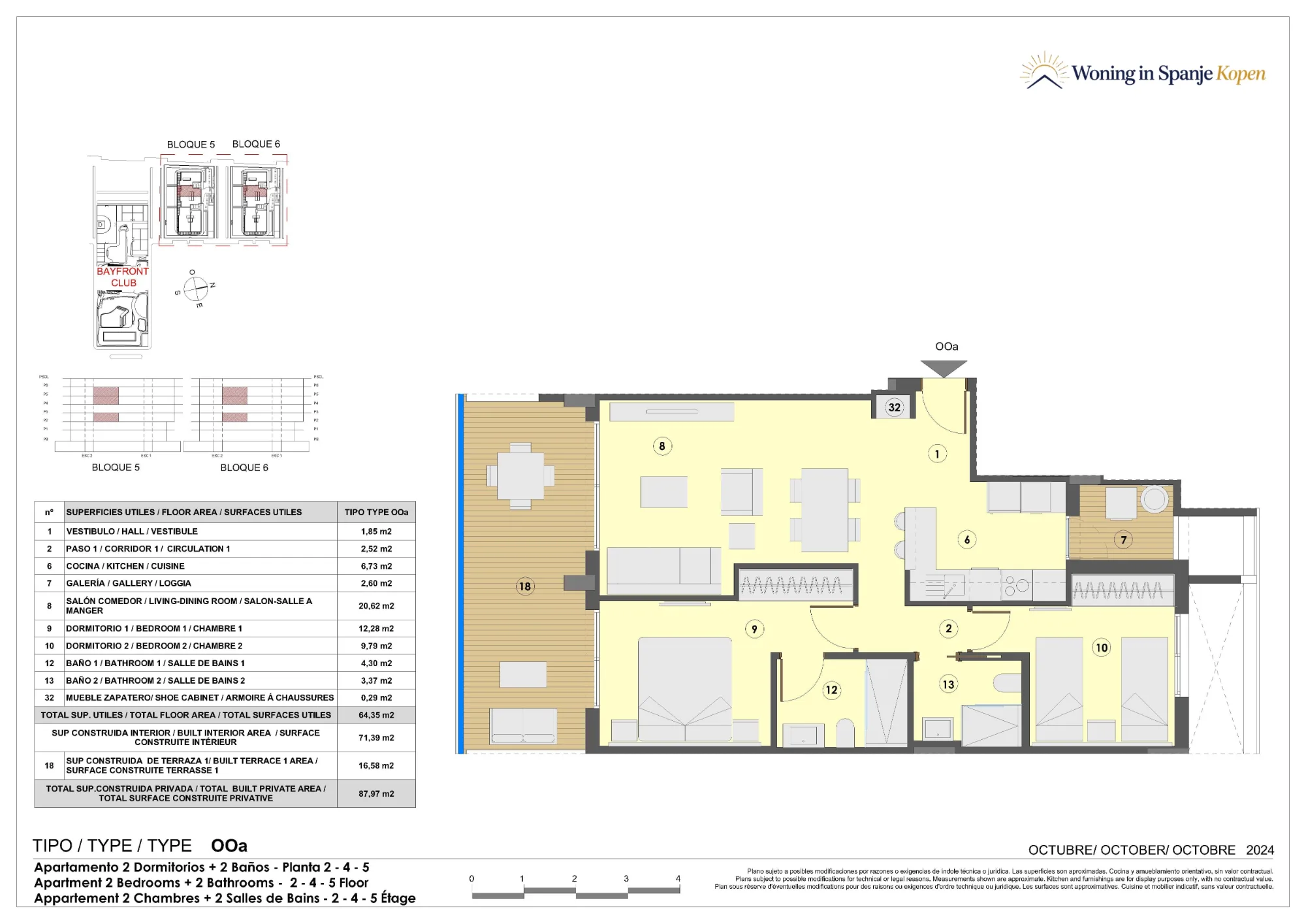 Plattegrond: Appartement OOa in Santa María Sea by TM, Valencia