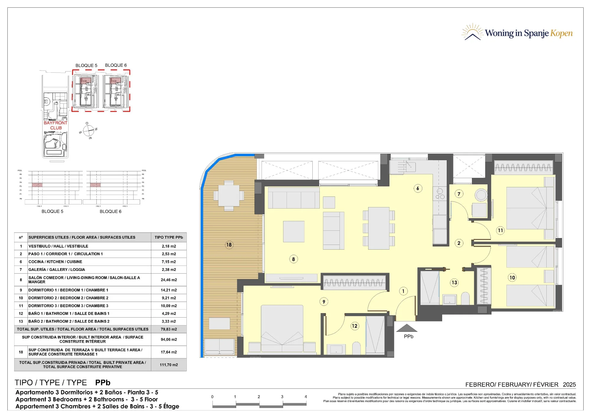 Plattegrond: Appartement PPb in Santa María Sea, Valencia