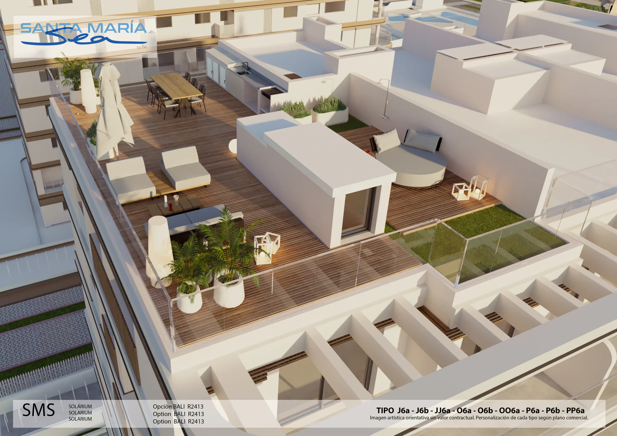 Plattegrond: Penthouse met solarium JJ6a in Santa María Sea by TM, Valencia