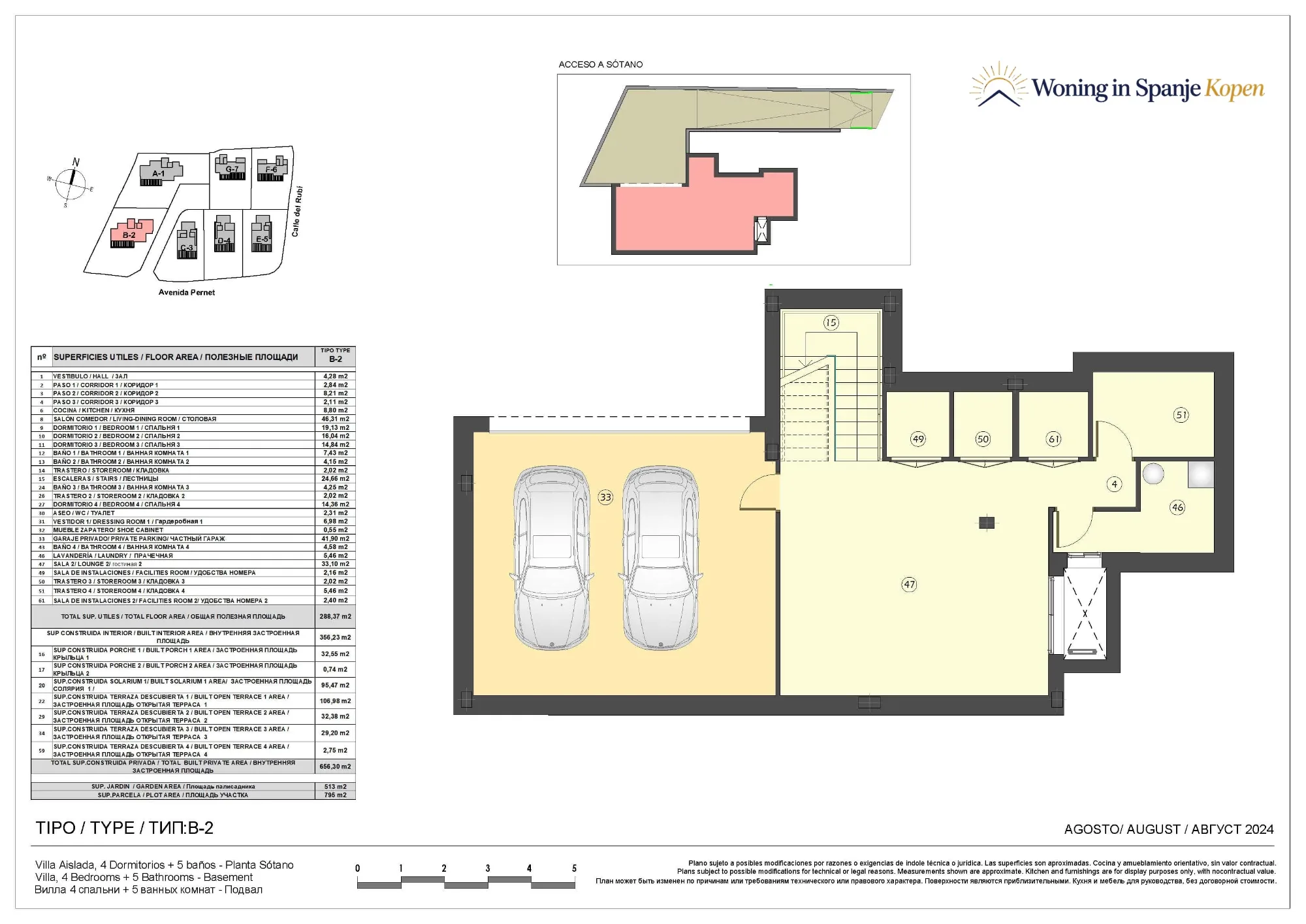 Plattegrond: Villa Blok 2 in Seven Diamonds by TM, Malaga