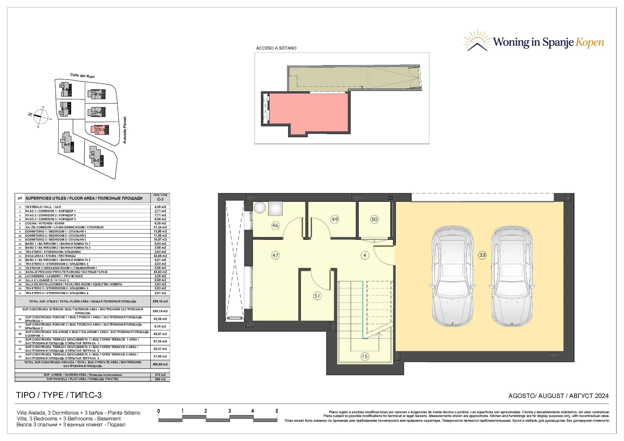 Plattegrond: Villa Blok 3 in Seven Diamonds by TM, Malaga