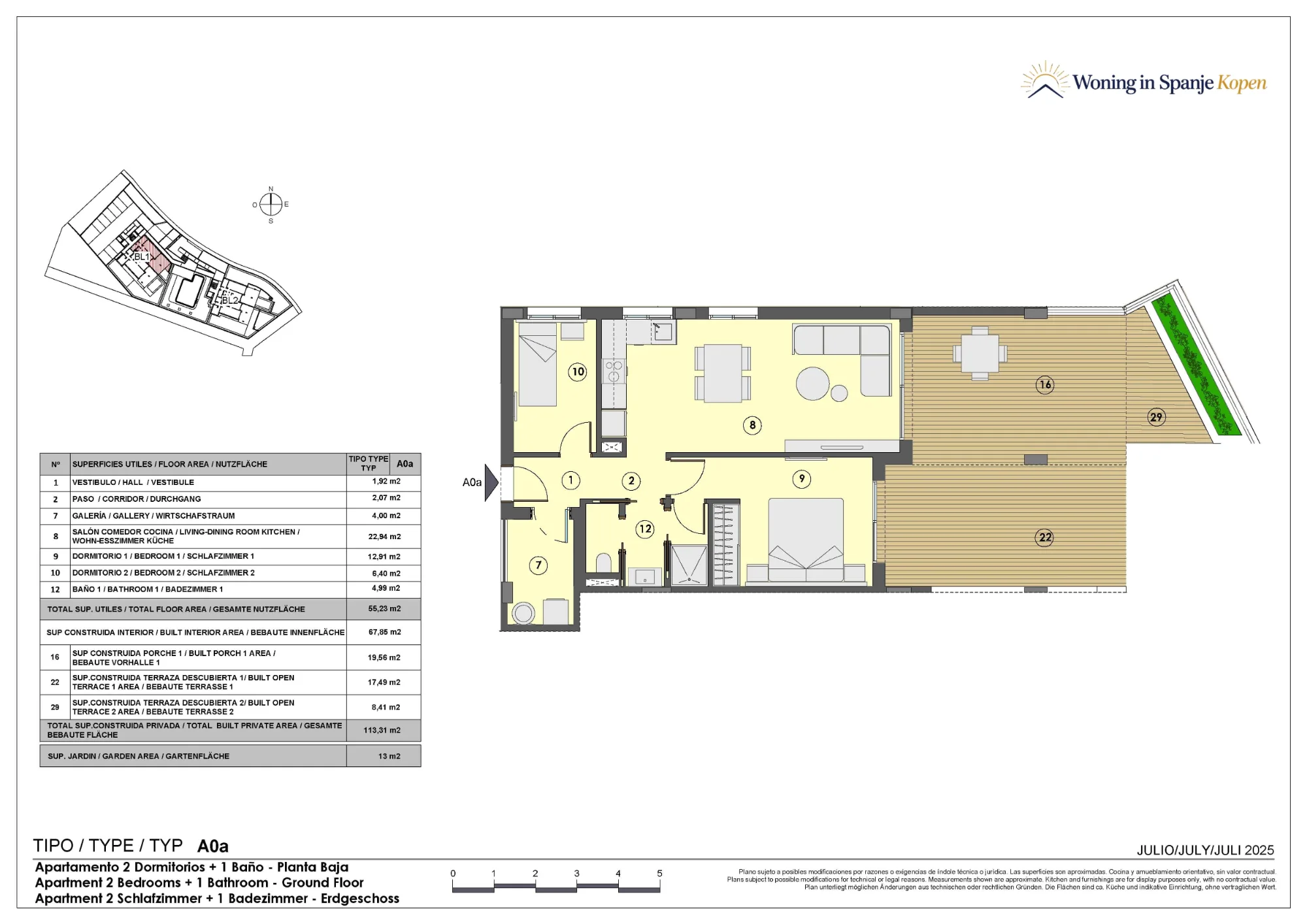 Plattegrond: Appartement Aoa in Talaies de Canyamel by TM, Illes Balears