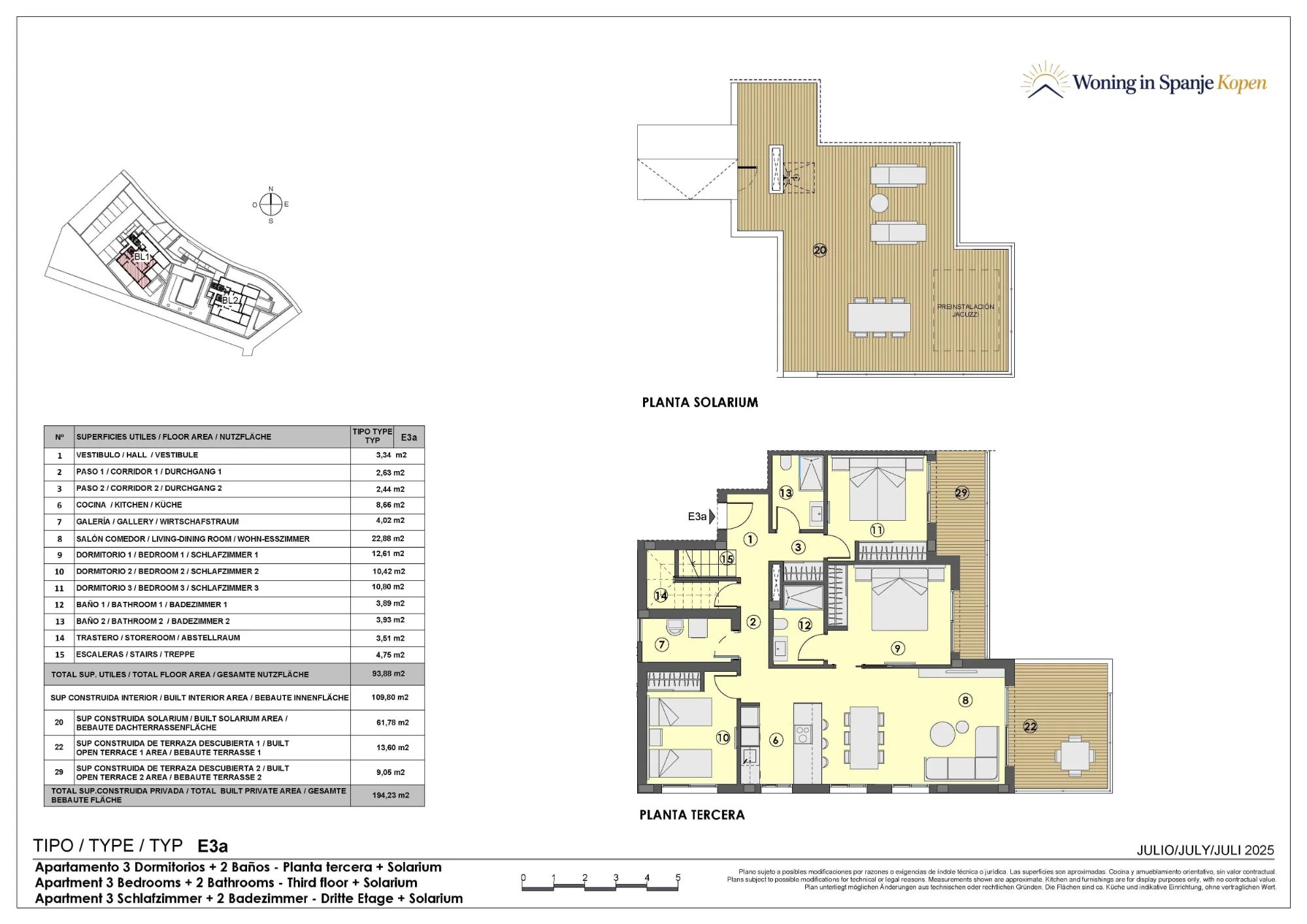 Floor plan: Apartment E3a in Talaies de Canyamel by TM, Illes Balears